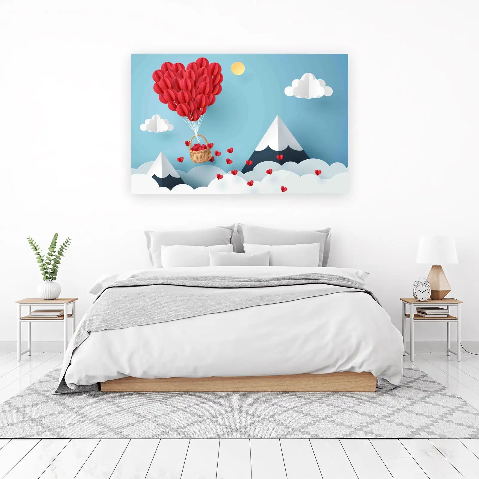 Heart Balloon Adventure Paper Art Wall Art