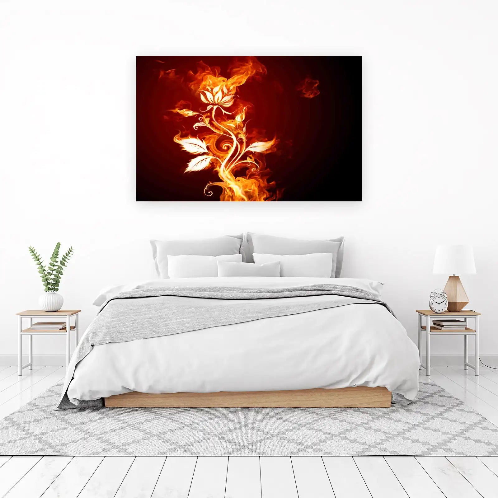 Fiery Floral Elegance Wall Art