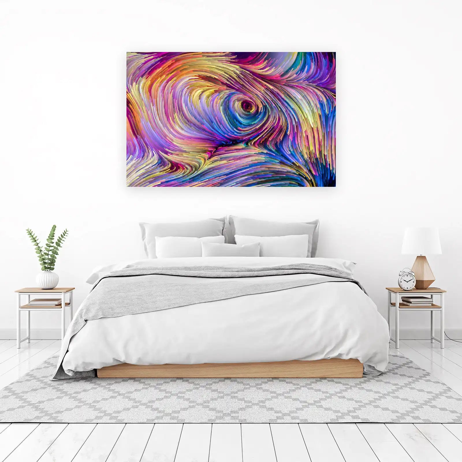 Vibrant Swirl Abstract Color Burst Wall Art