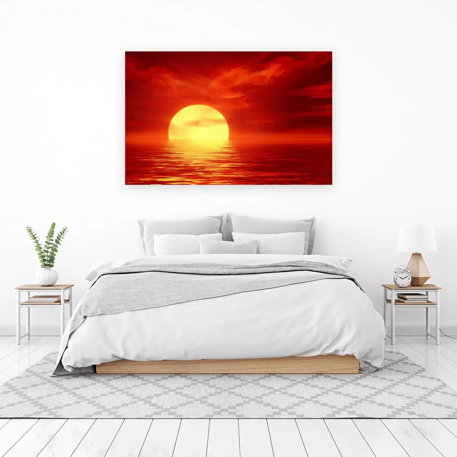 Vibrant Sunset Over Ocean Wall Art