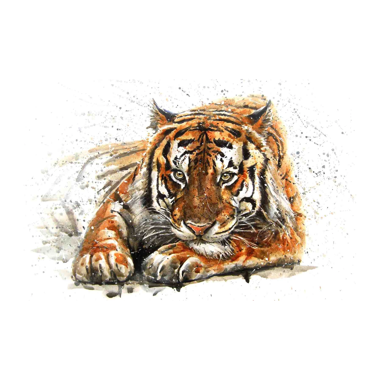 Majestic Tiger Portrait Watercolor Wall Art