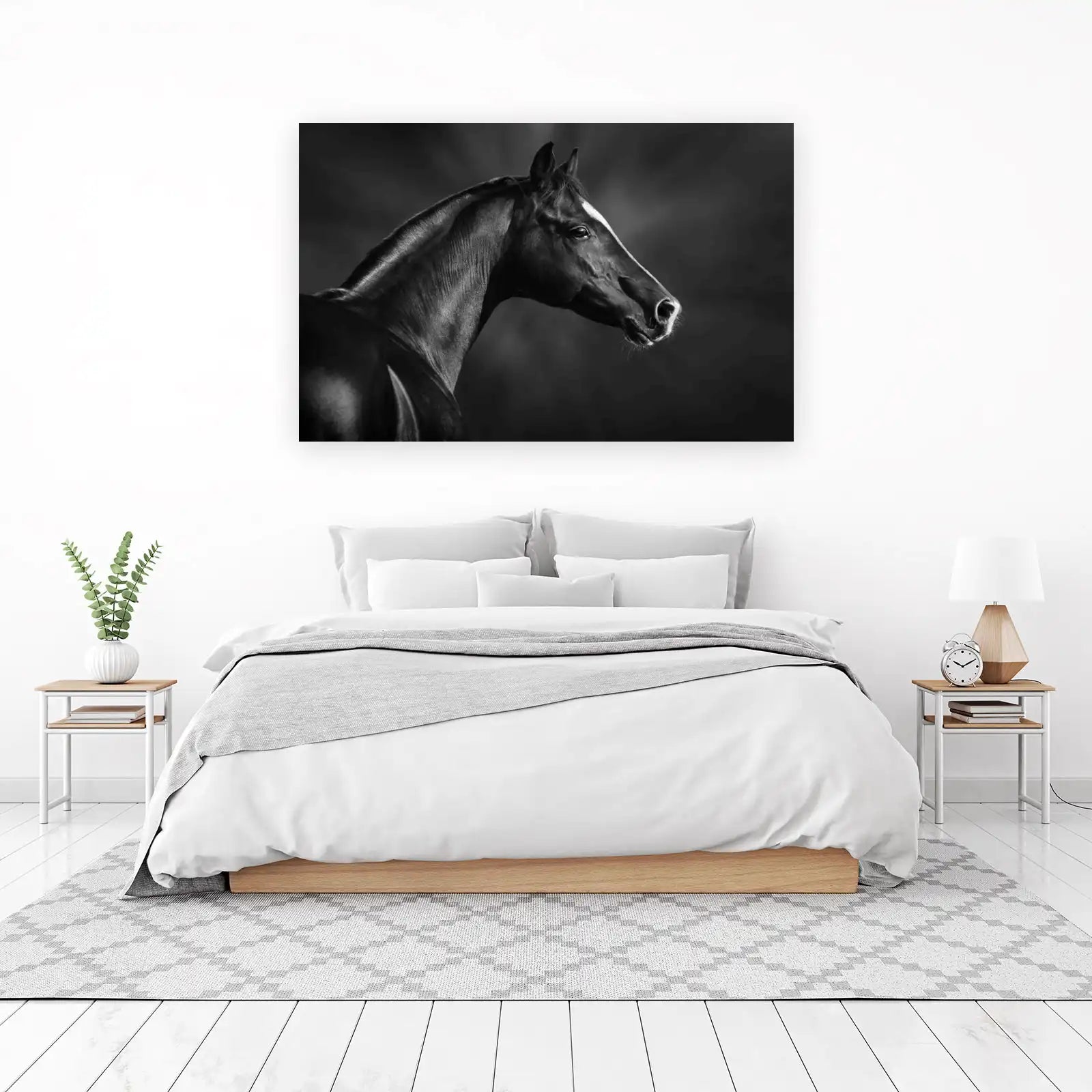 Majestic Black Horse Profile Wall Art