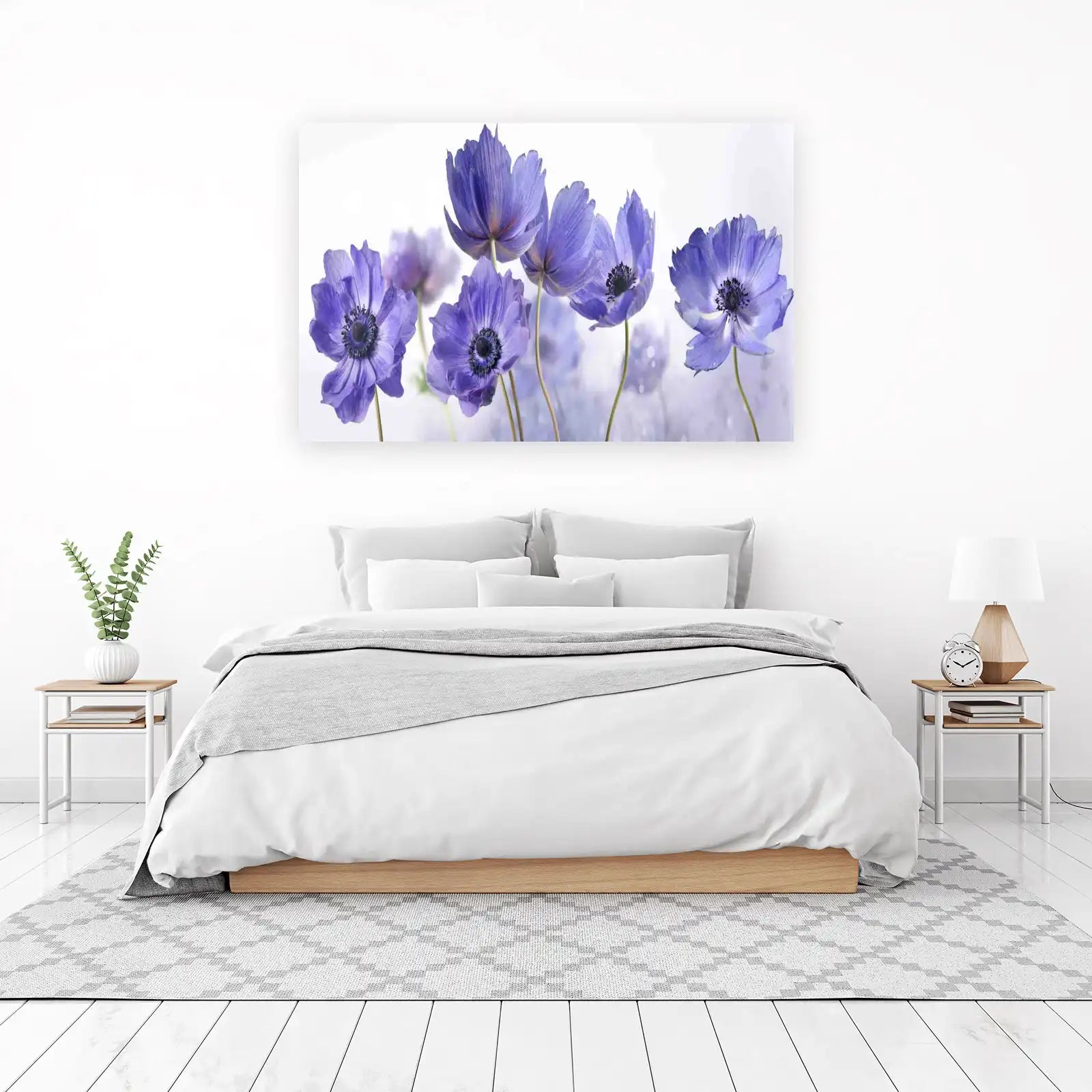 Elegant Lavender Anemone Floral Wall Art