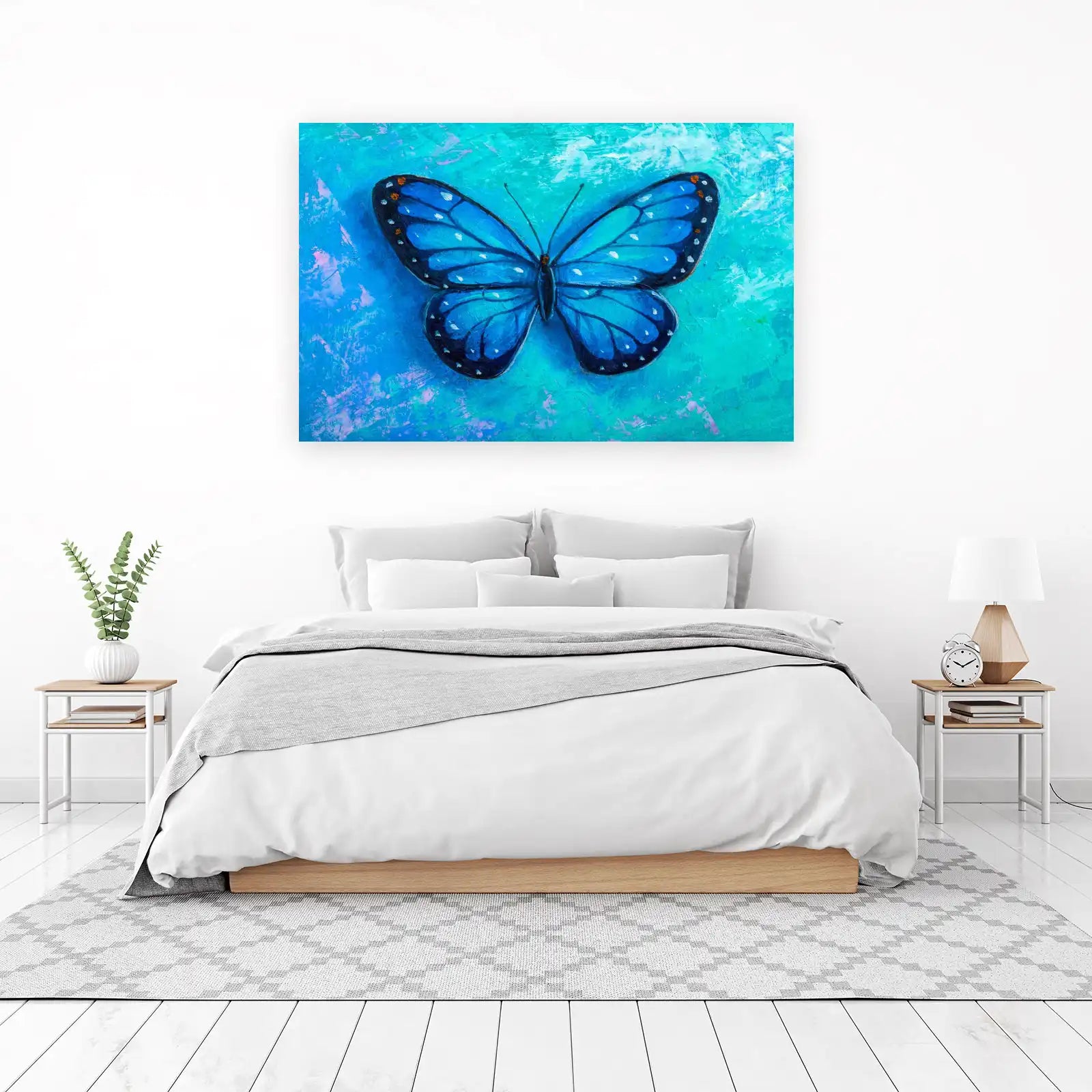 Vibrant Blue Butterfly Art Wall Art