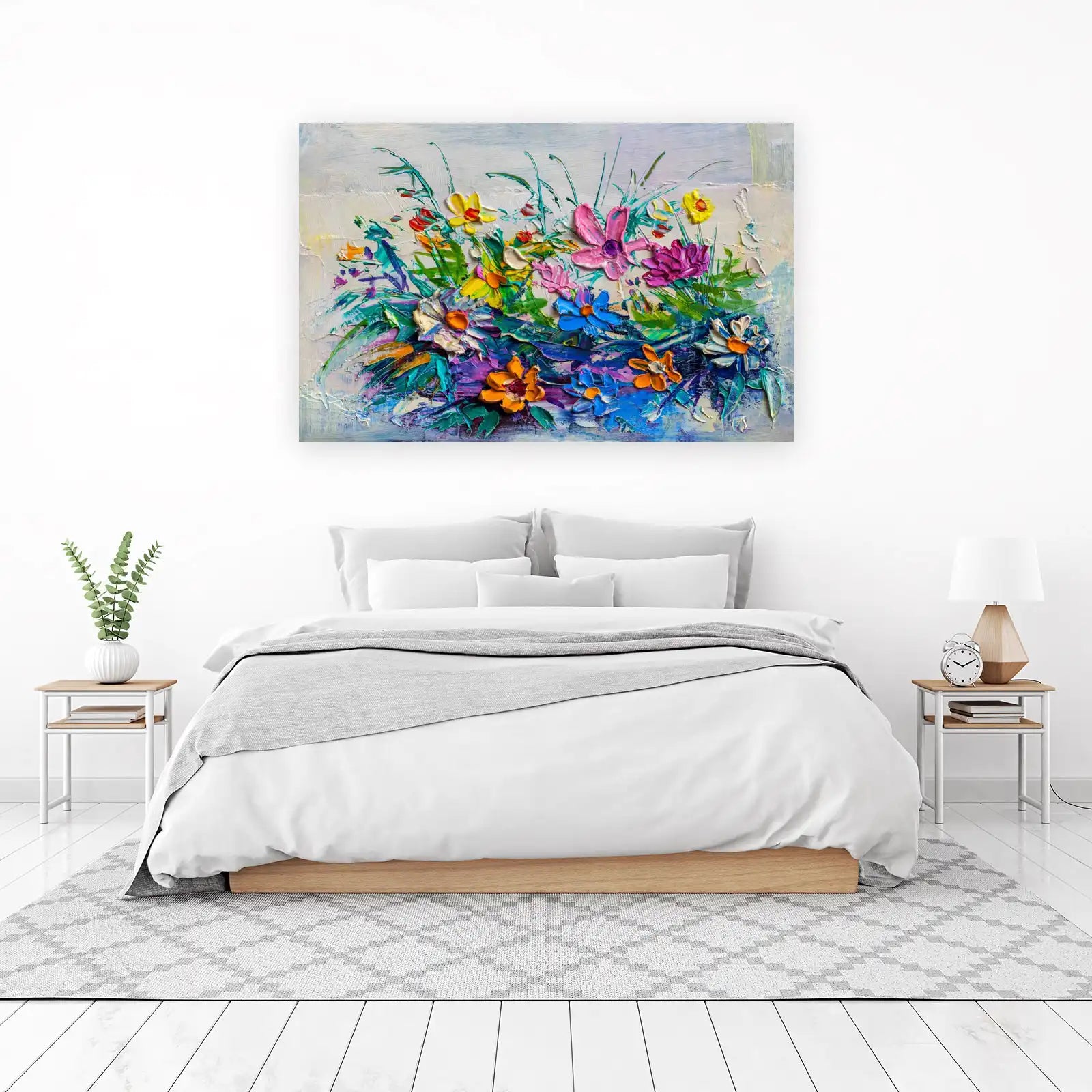 Impasto Floral Burst Wall Art