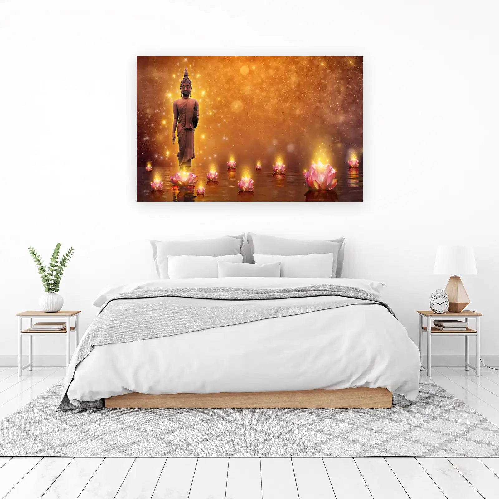 Serene Buddha Lotus Pond Wall Art