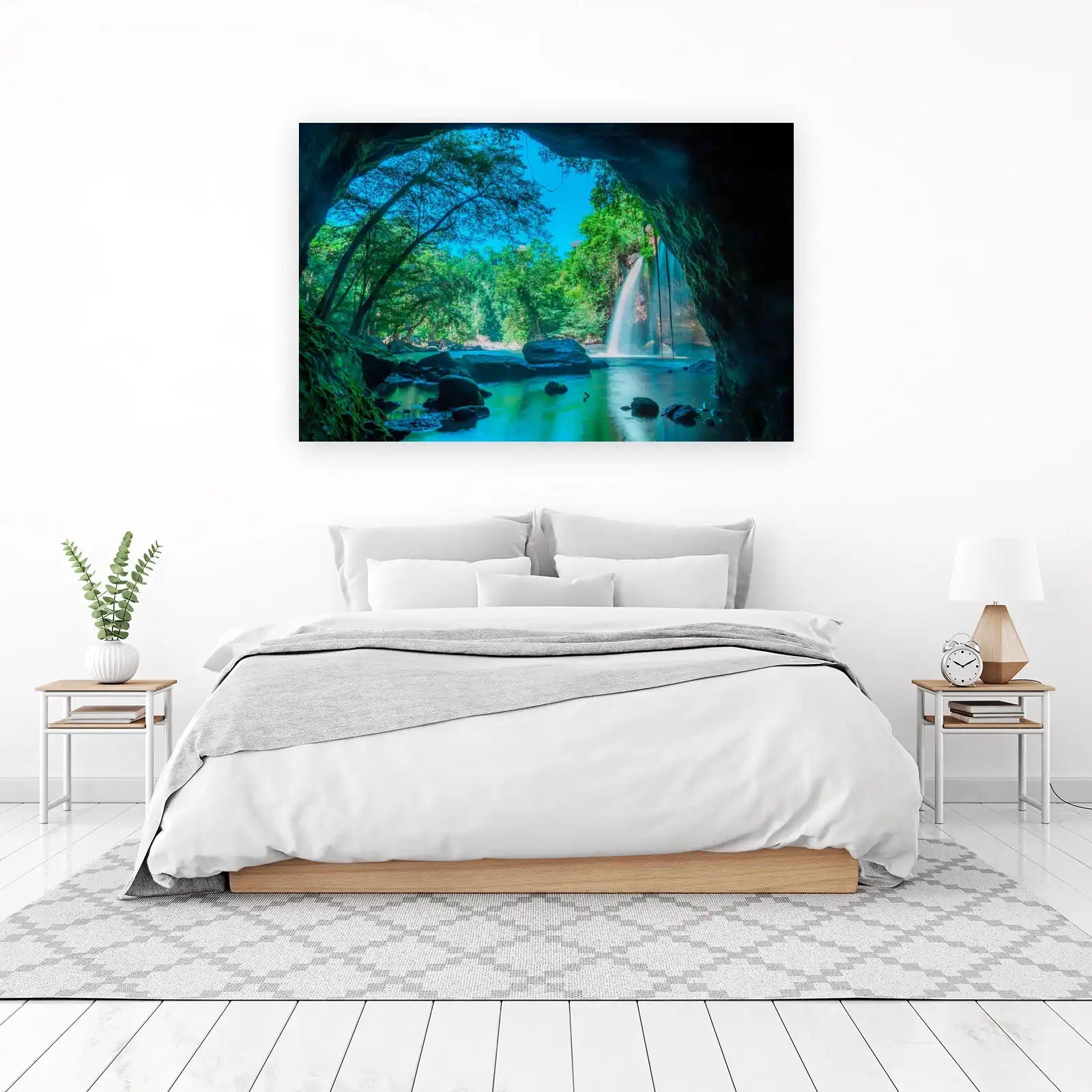 Mystical Cave Waterfall Serenity Wall Art