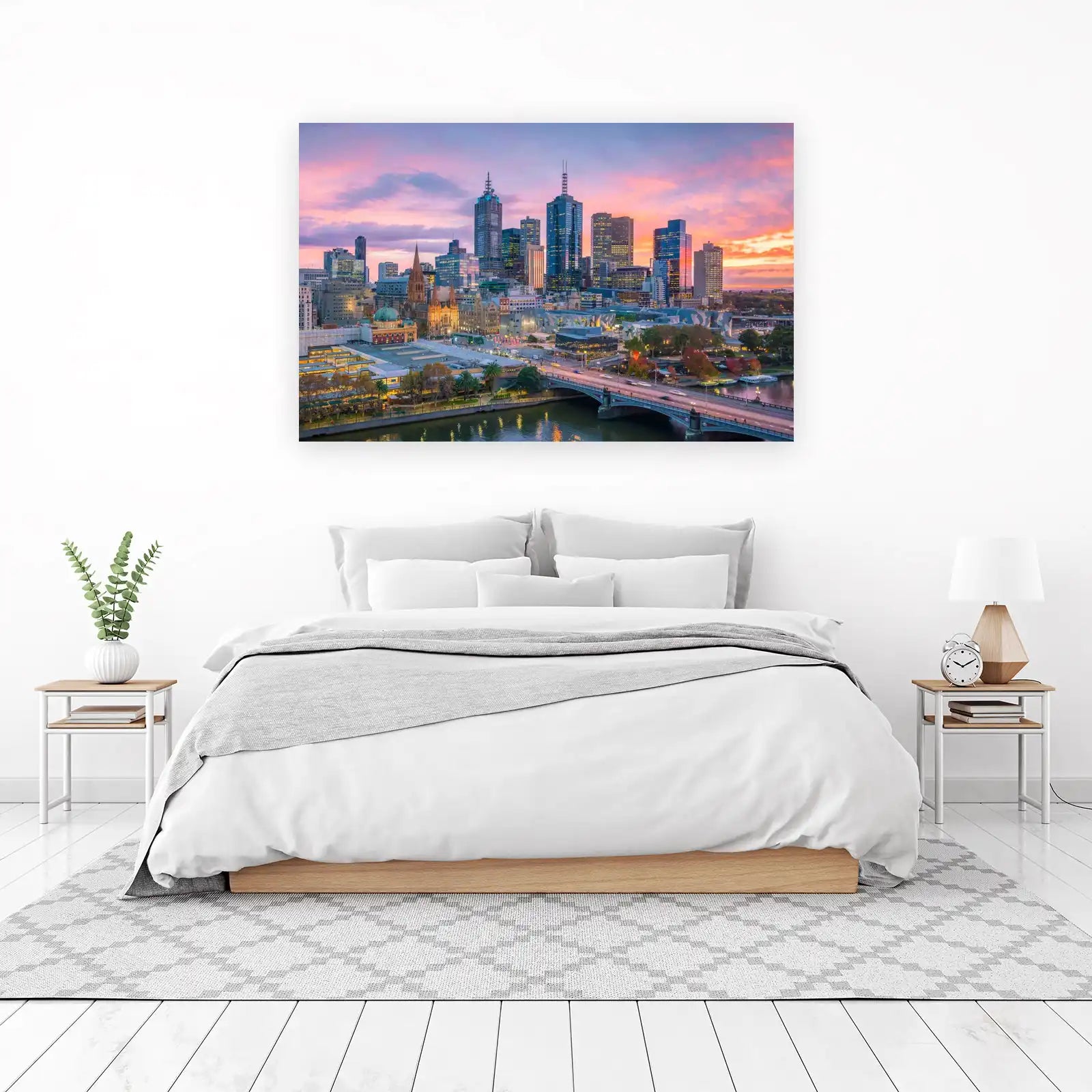 Melbourne Cityscape Sunset Wall Art