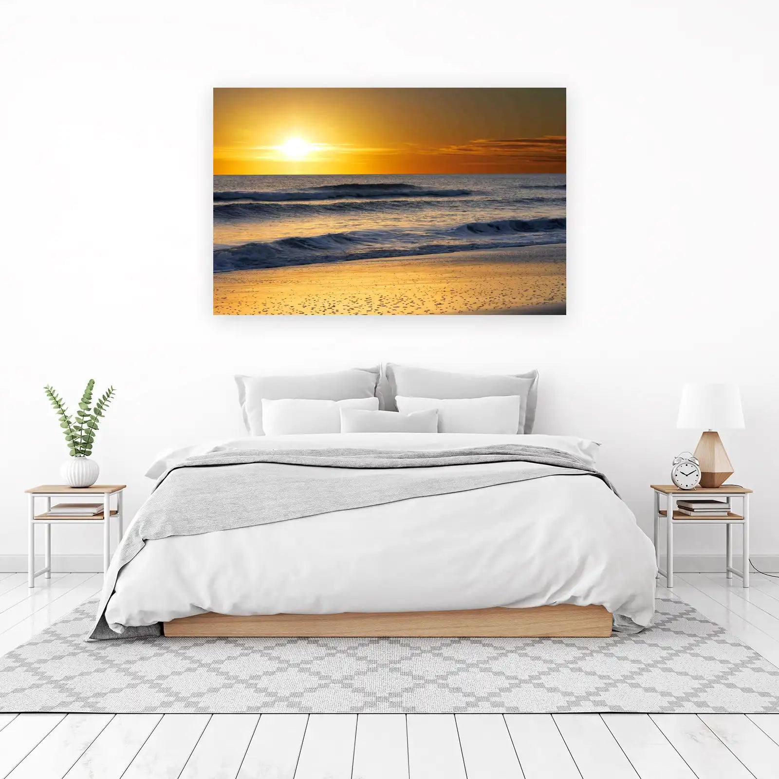 Ocean Sunset Waves Wall Art