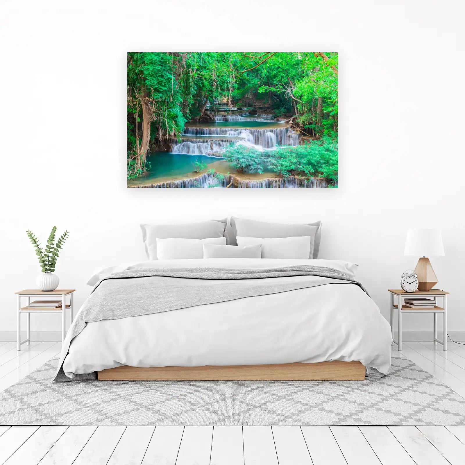 Serene Rainforest Waterfall Wall Art