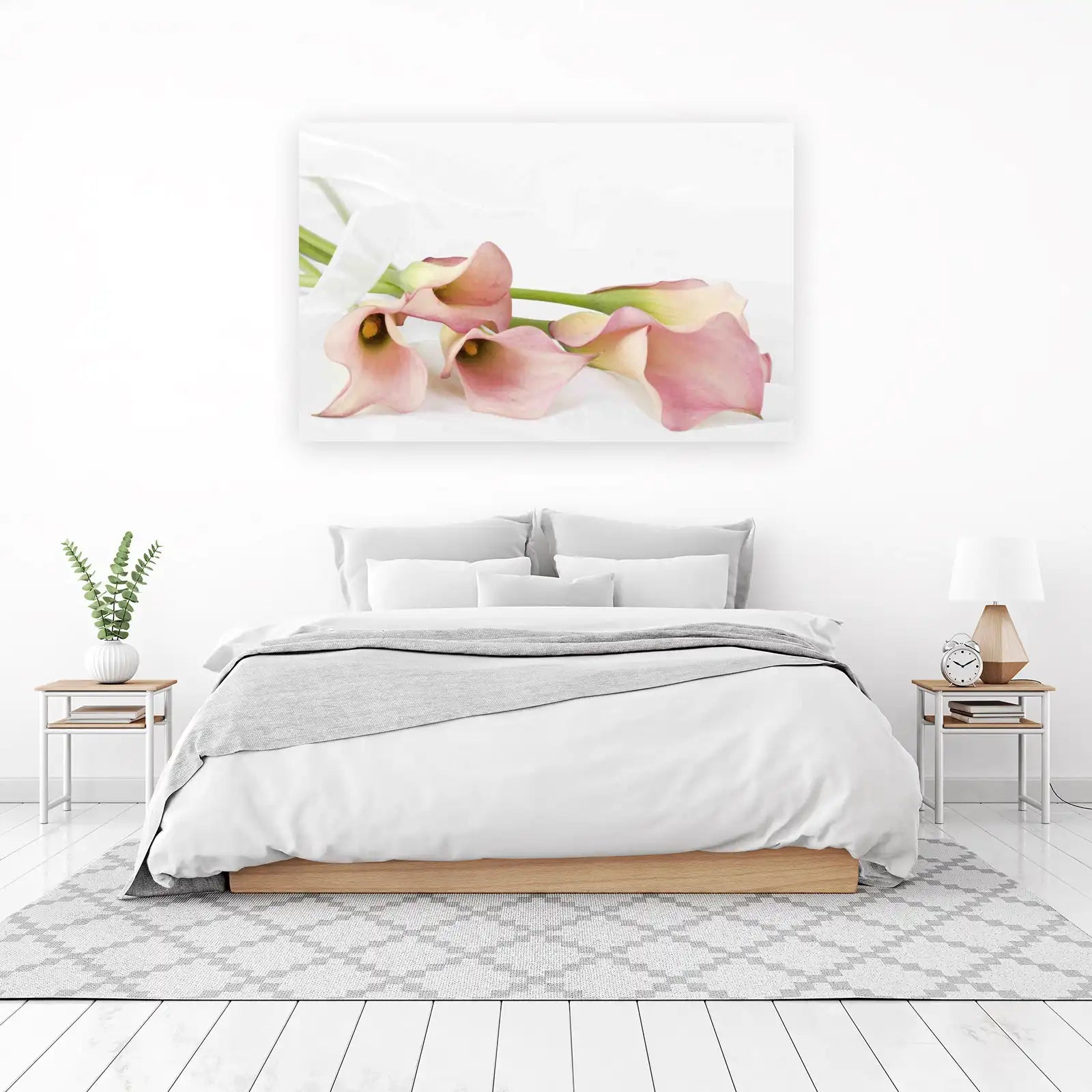 Elegant Pink Calla Lilies Floral Wall Art