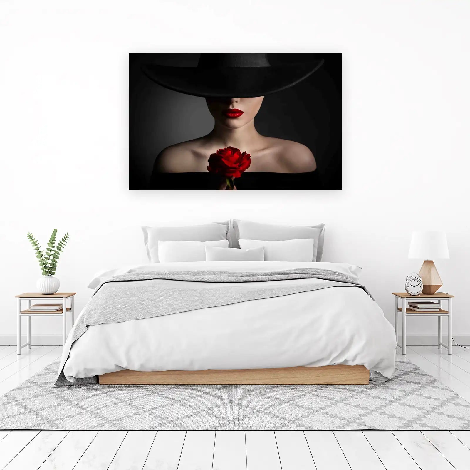 Elegant Lady Red Rose Wall Art