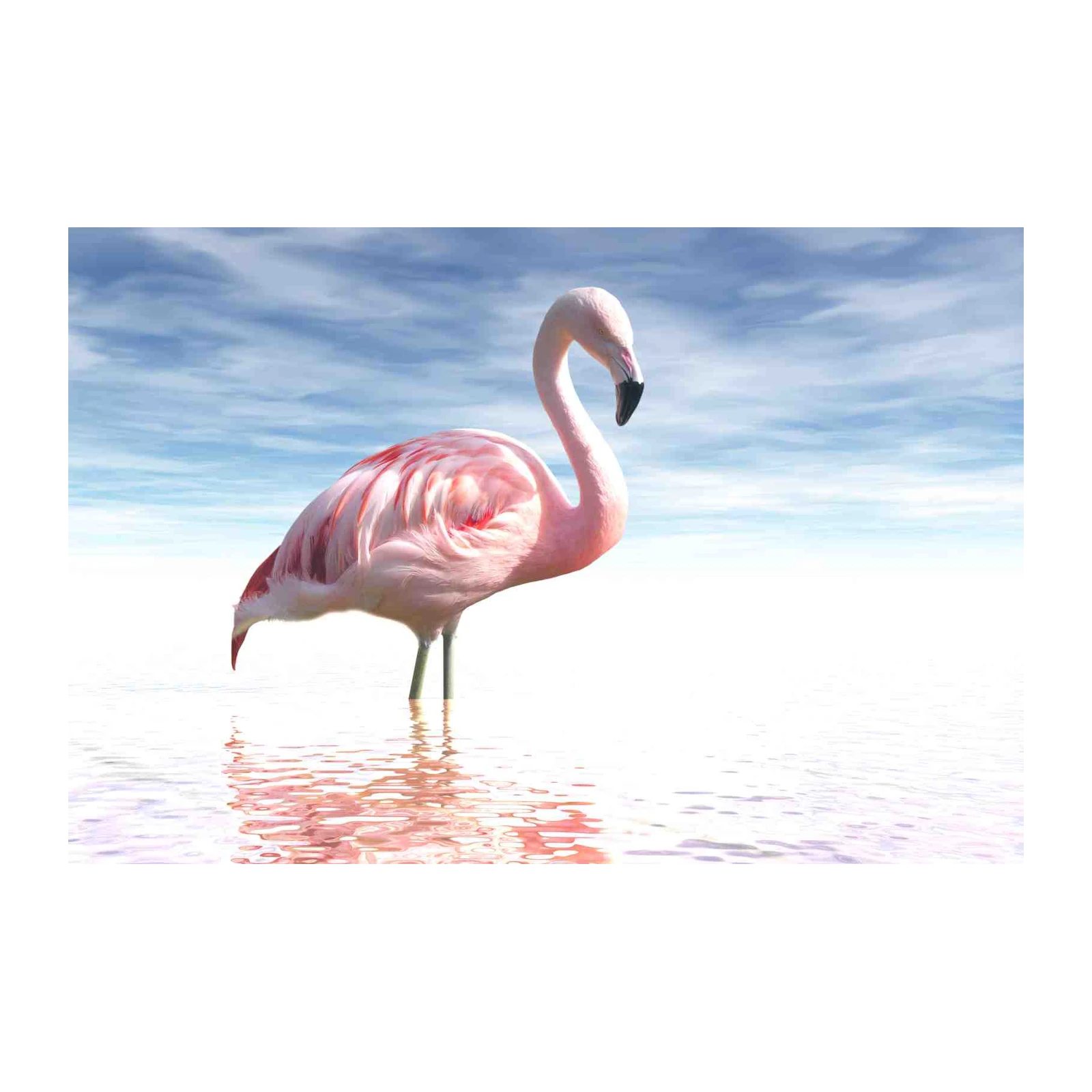 Elegant Pink Flamingo Serene Nature Wall Art