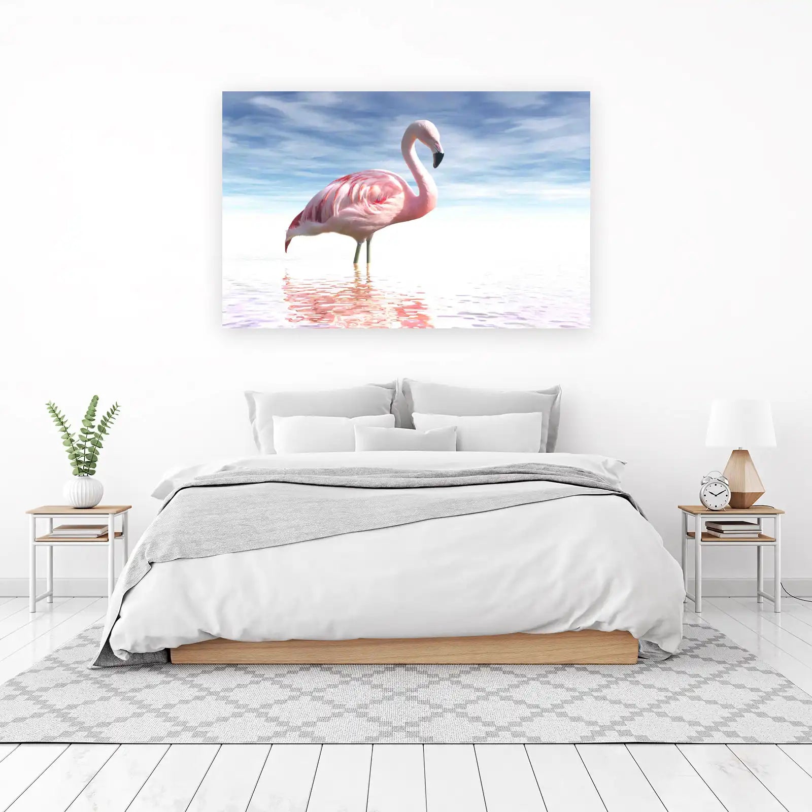 Elegant Pink Flamingo Serene Nature Wall Art
