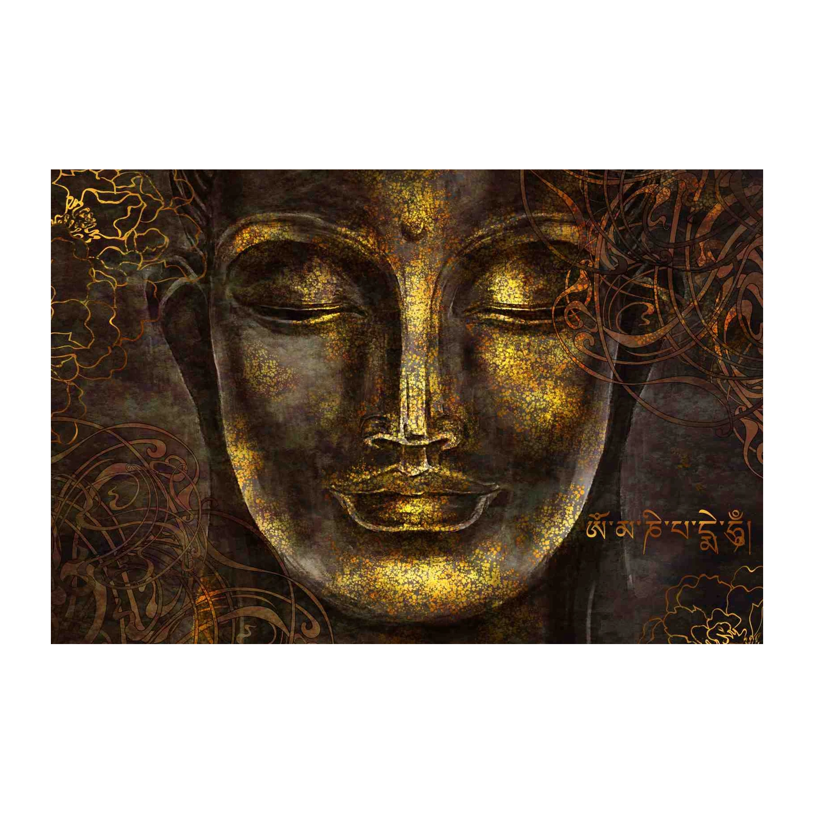Serene Buddha Gold Aura Wall Art