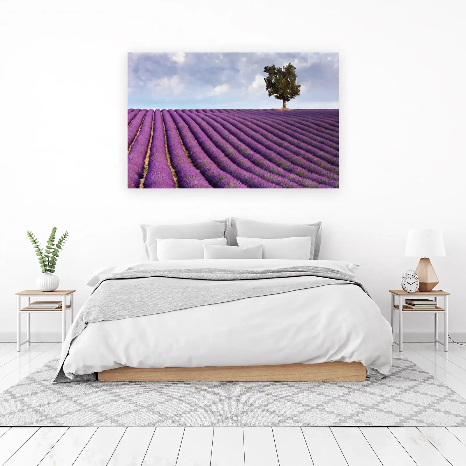 Serene Lavender Field with Lone Tree Wall Art
