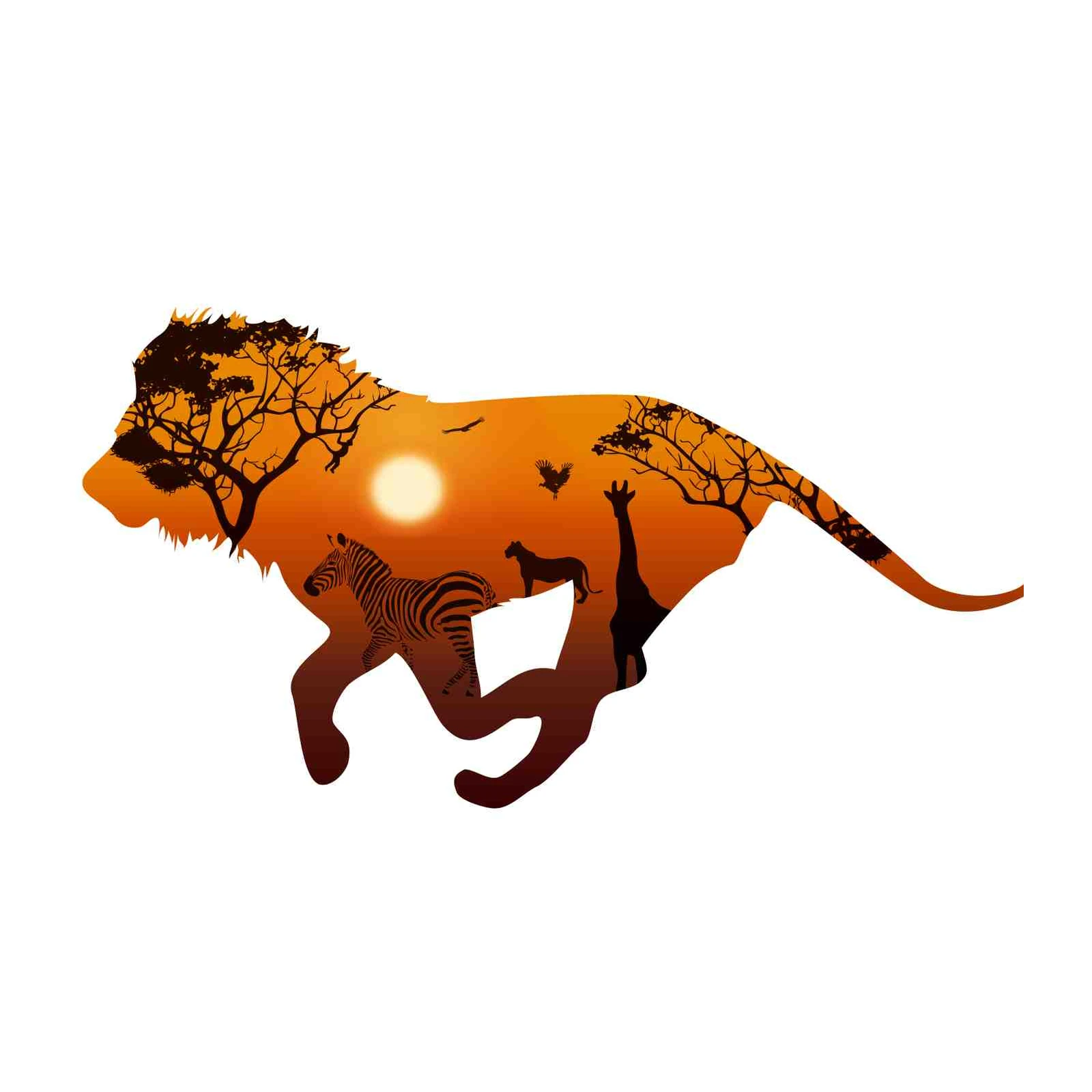 Majestic Lion Safari Sunset Wall Art
