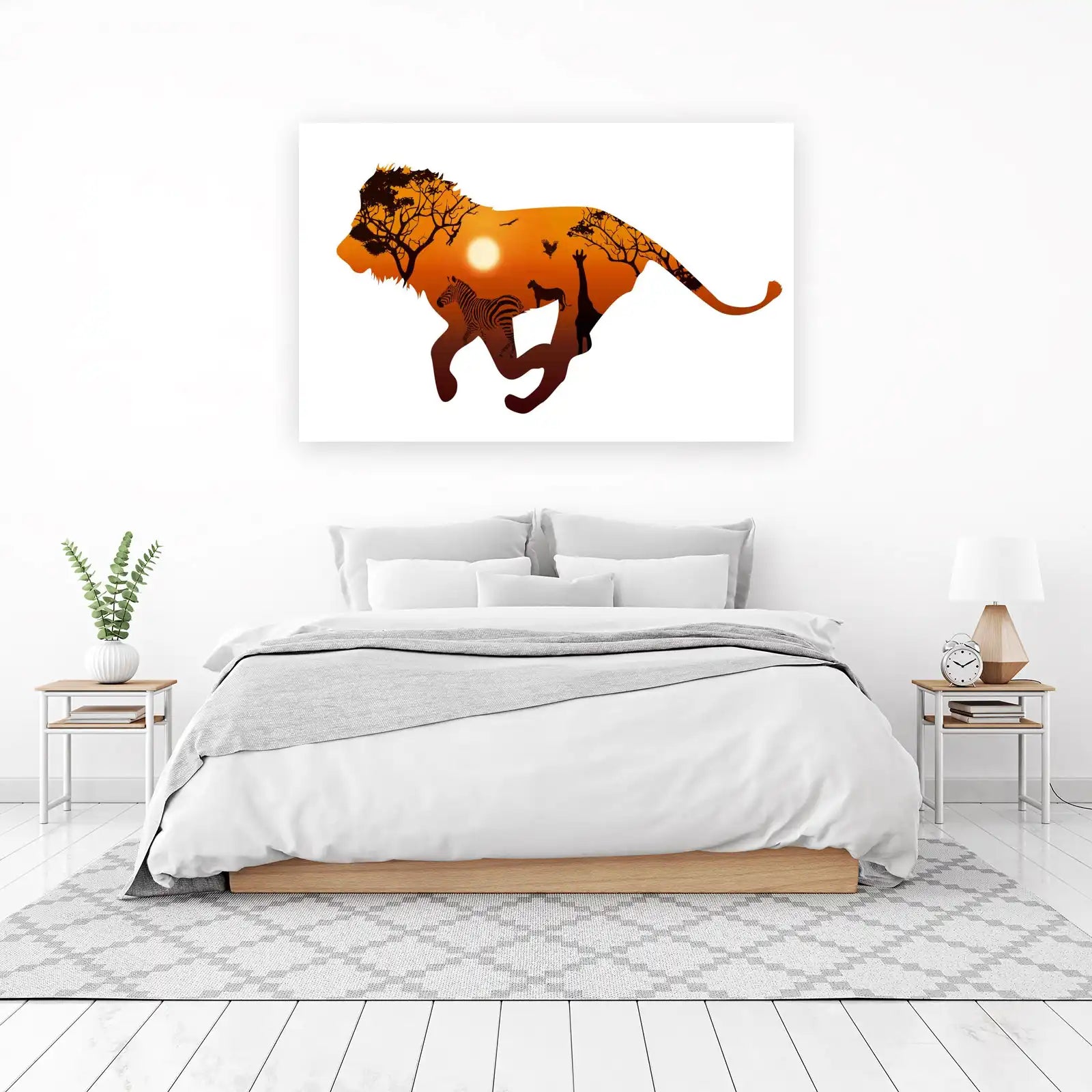 Majestic Lion Safari Sunset Wall Art