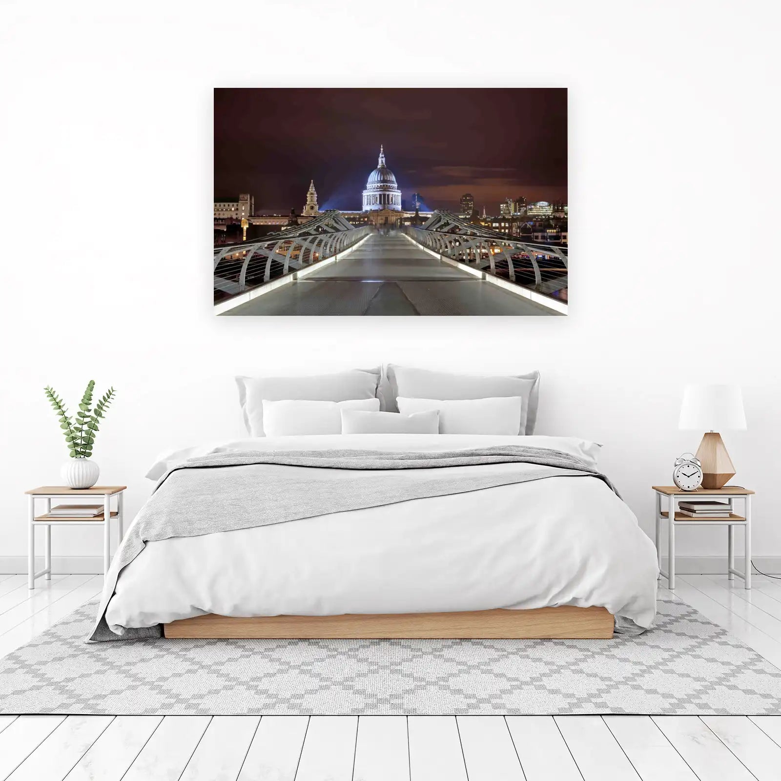 London Millennium Bridge St Pauls Night Wall Art