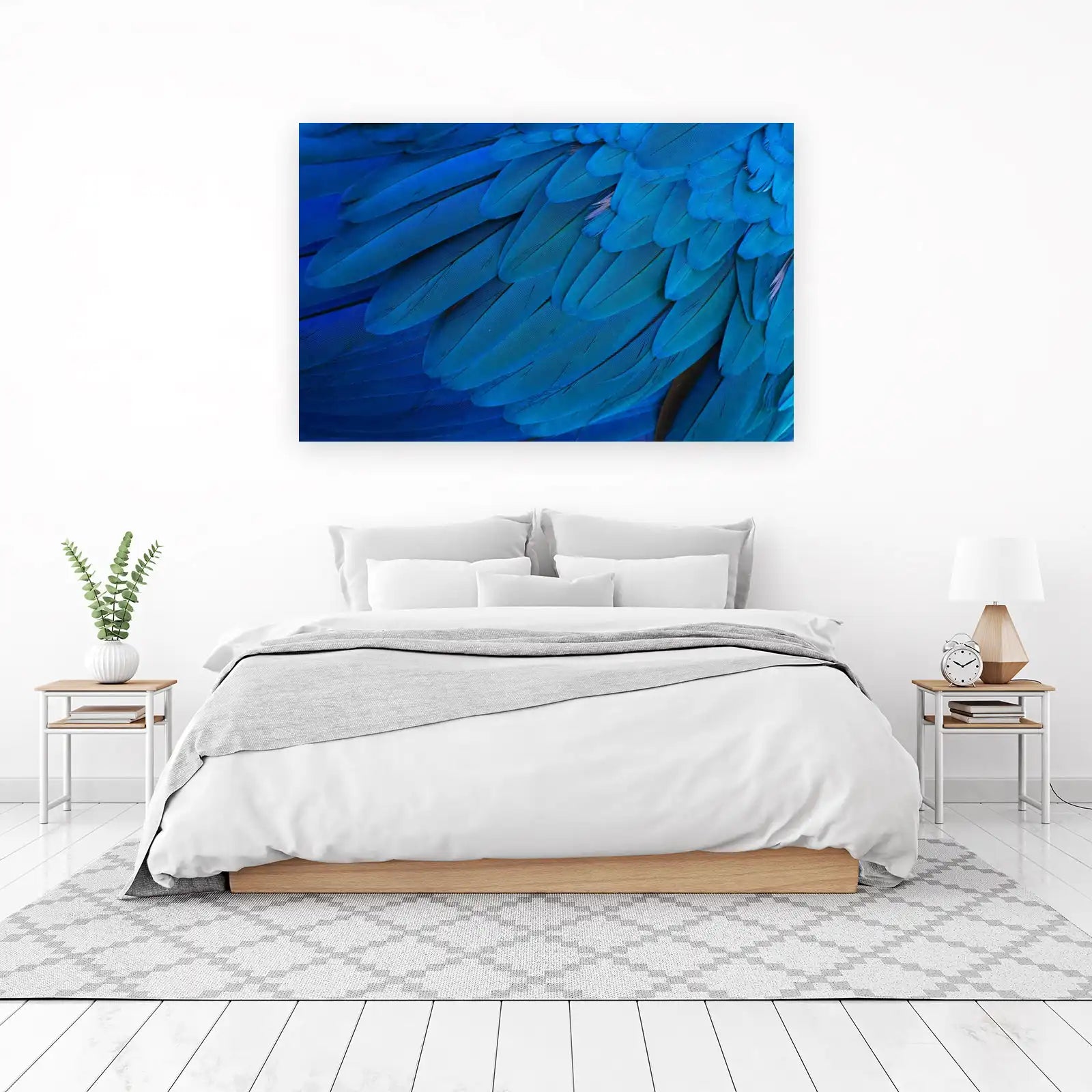 Vibrant Blue Macaw Feathers Wall Art