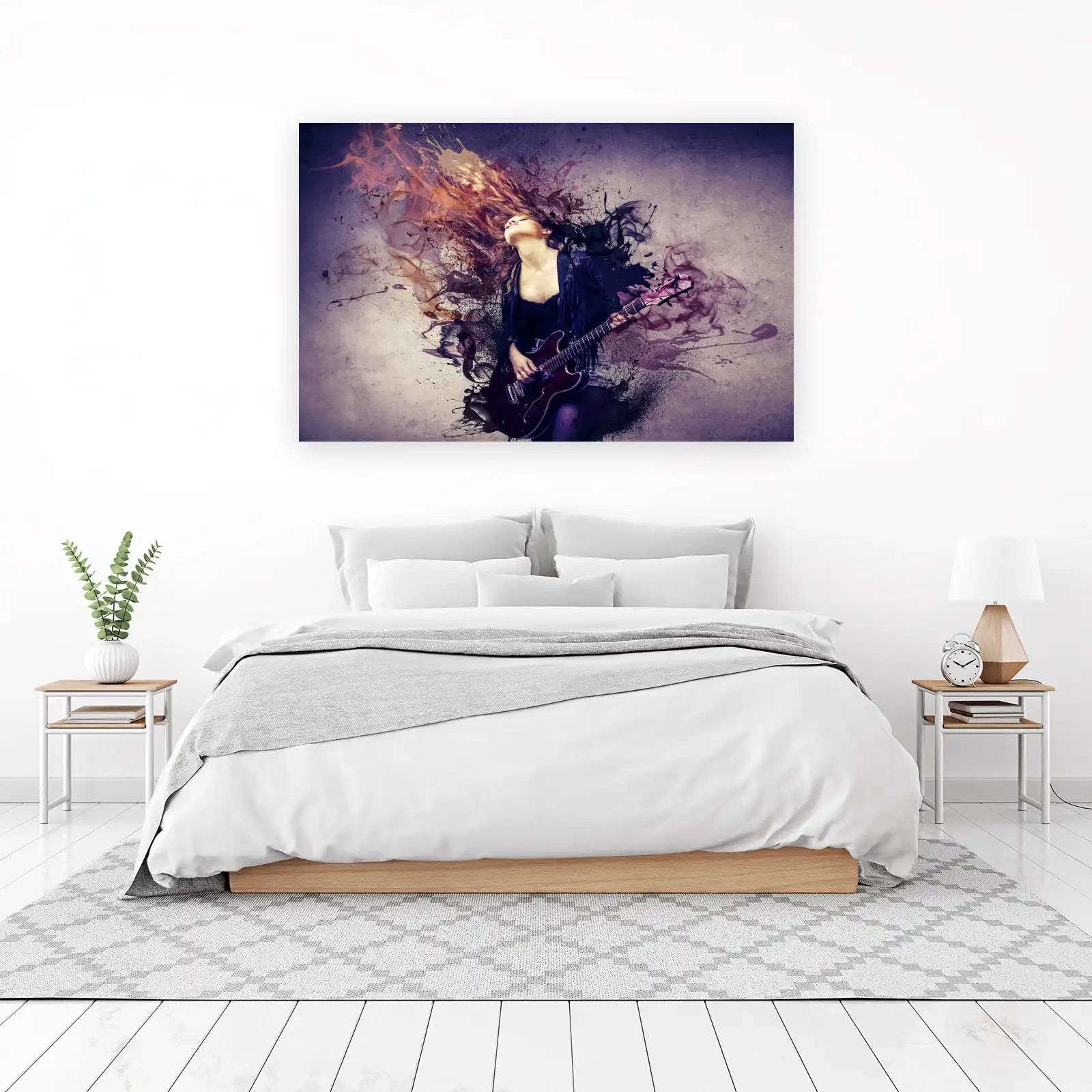 Explosive Rock Guitarist Wall Art