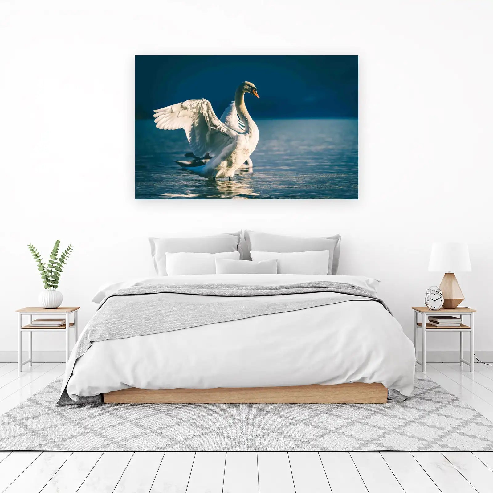 Majestic Swan Wing Spread Wall Art