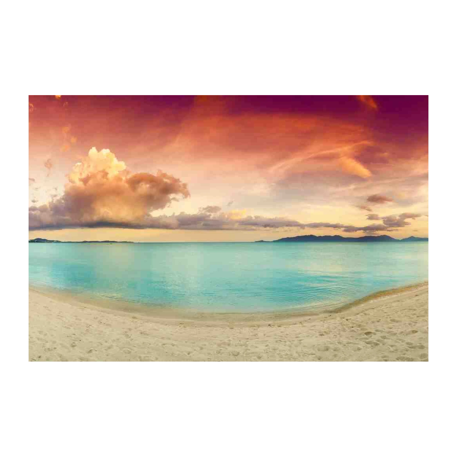 Serene Tropical Sunset Beach Wall Art
