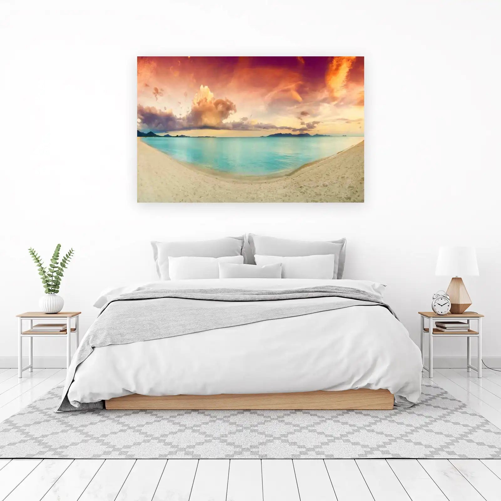 Serene Tropical Sunset Beach Wall Art