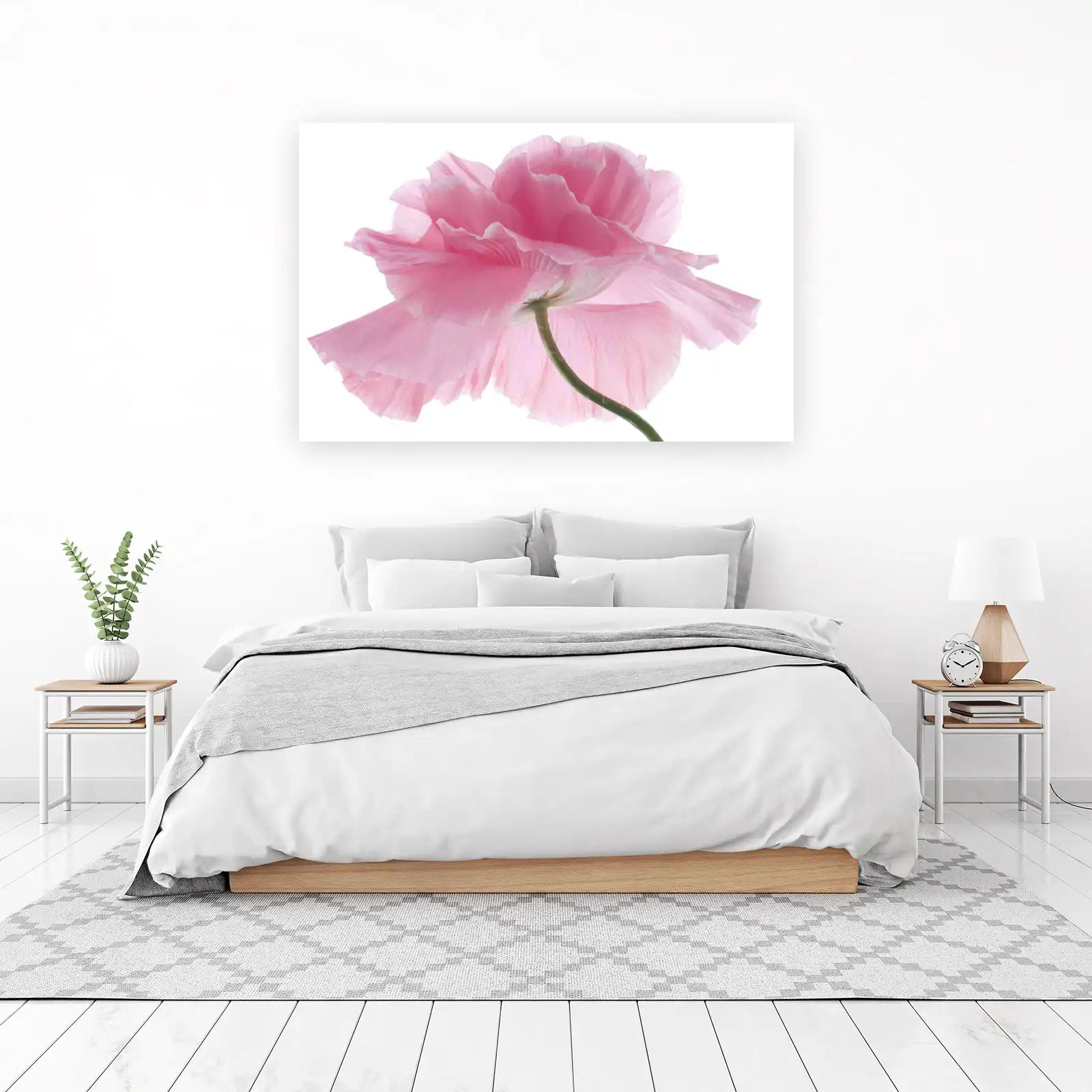 Soft Pink Poppy Flower Delicate Petals Wall Art