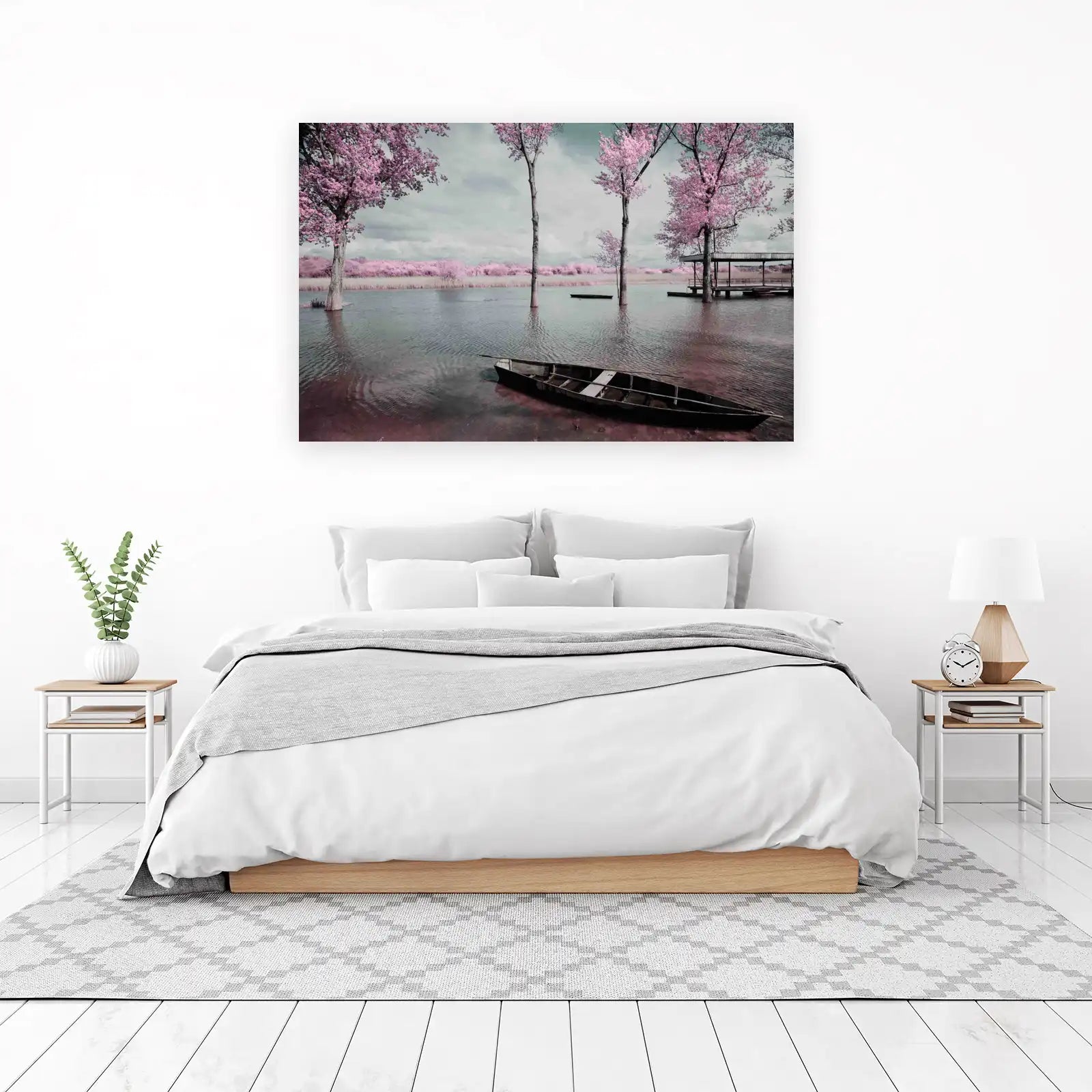 Pink Blossom Riverside Serenity Wall Art