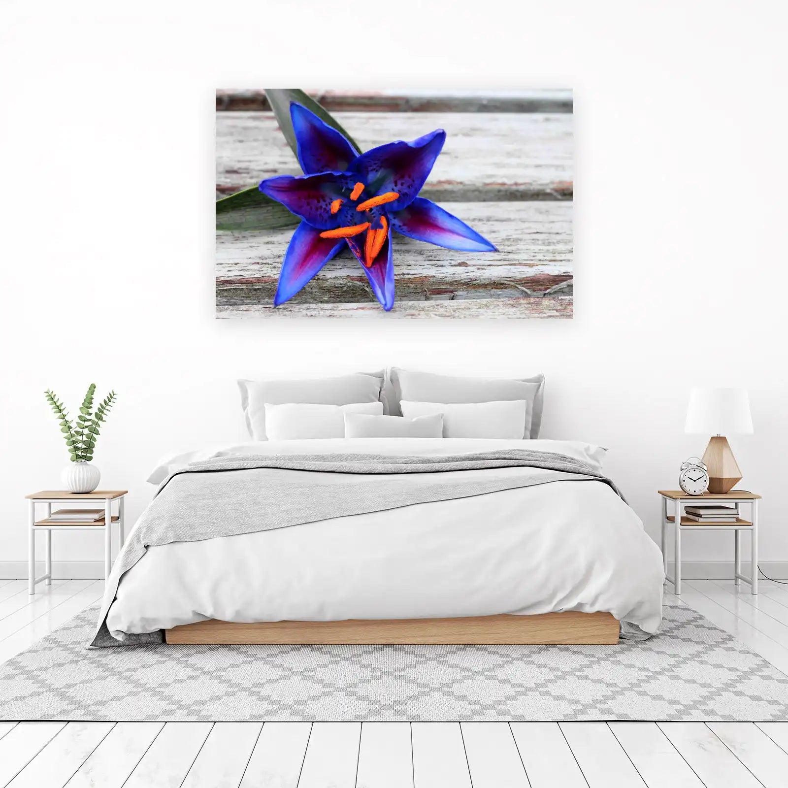 Vibrant Blue Lily Close-up Wall Art