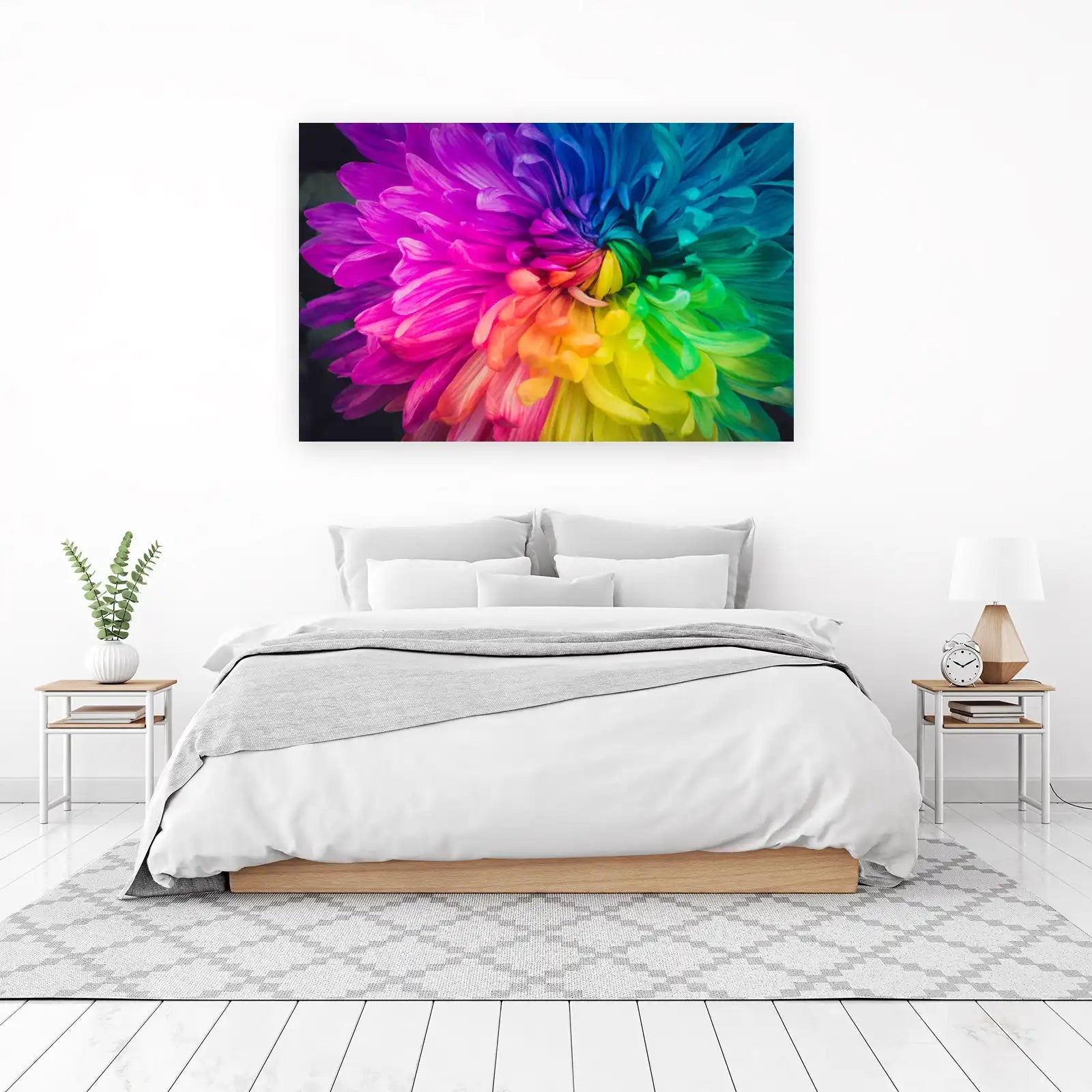 Vibrant Rainbow Flower Wall Art Wall Art