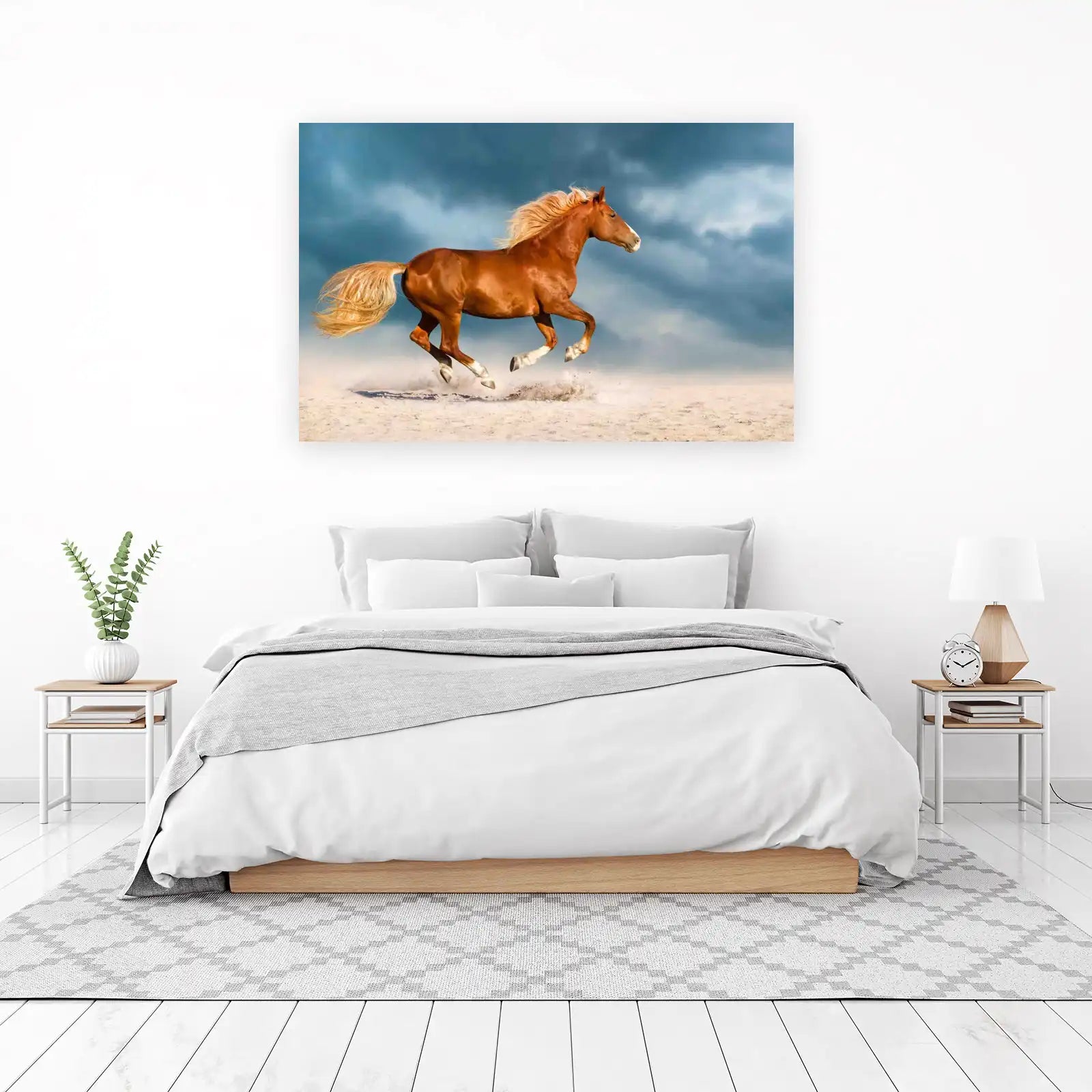 Majestic Chestnut Horse Galloping Wall Art