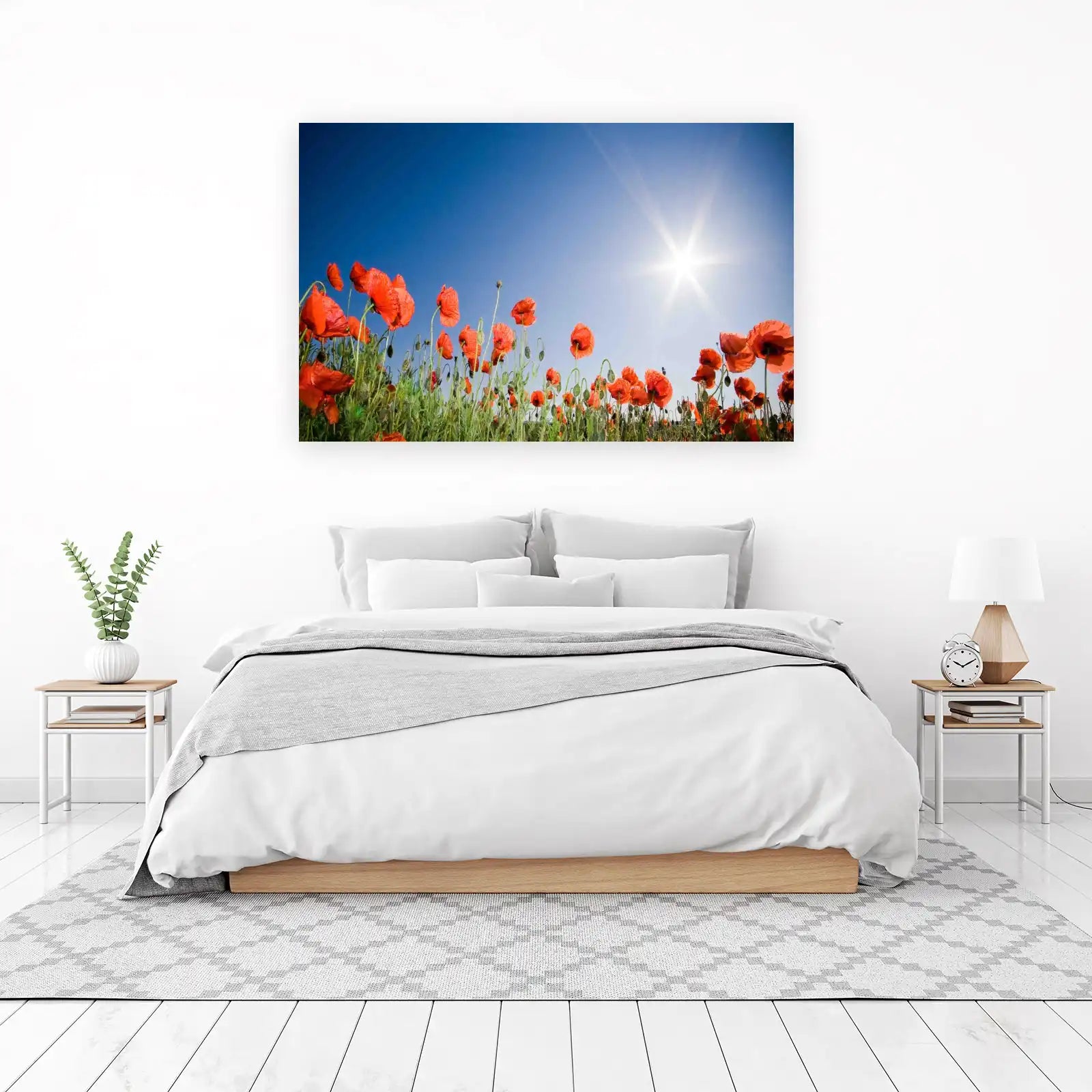 Vibrant Red Poppies Field Wall Art