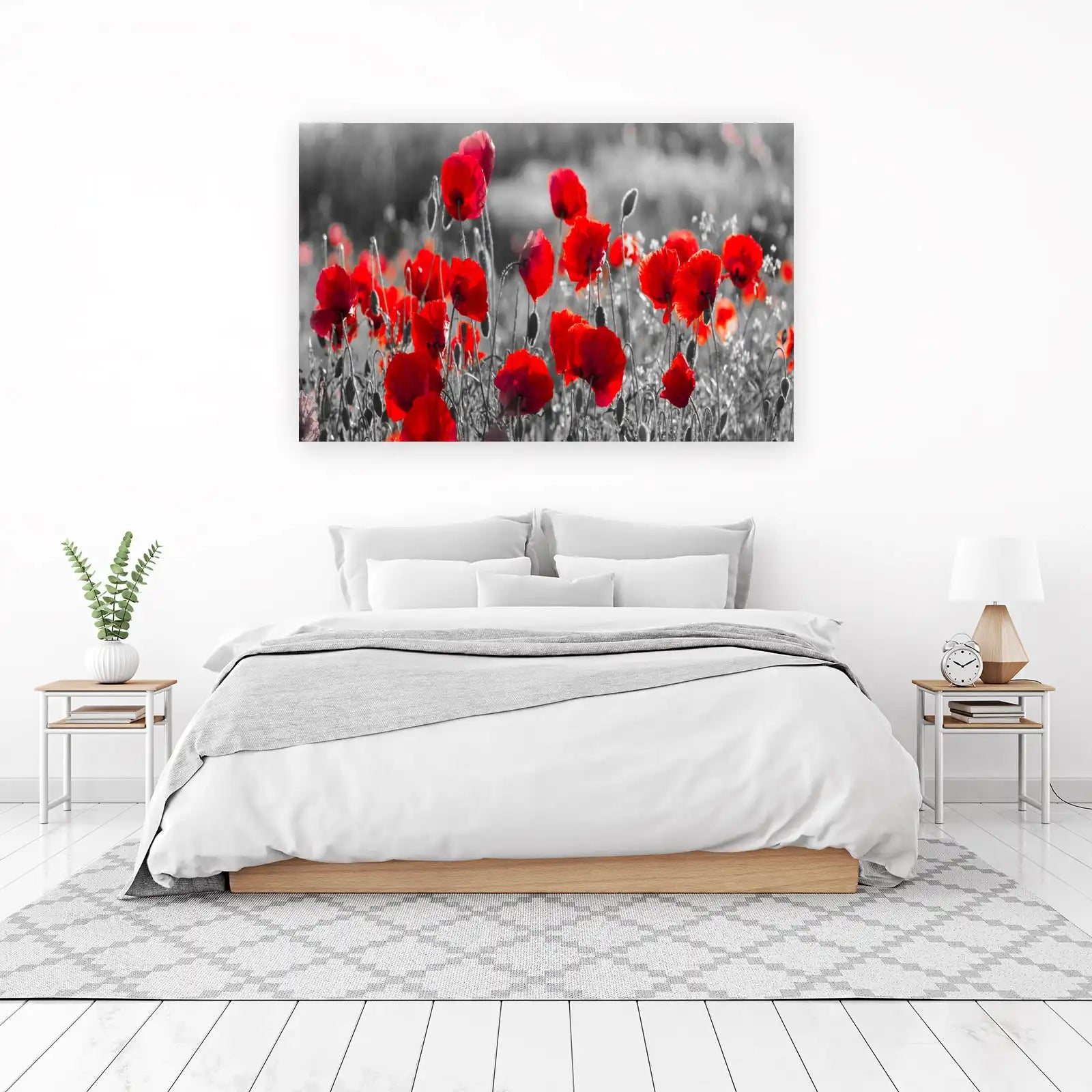 Vibrant Red Poppies Field Wall Art
