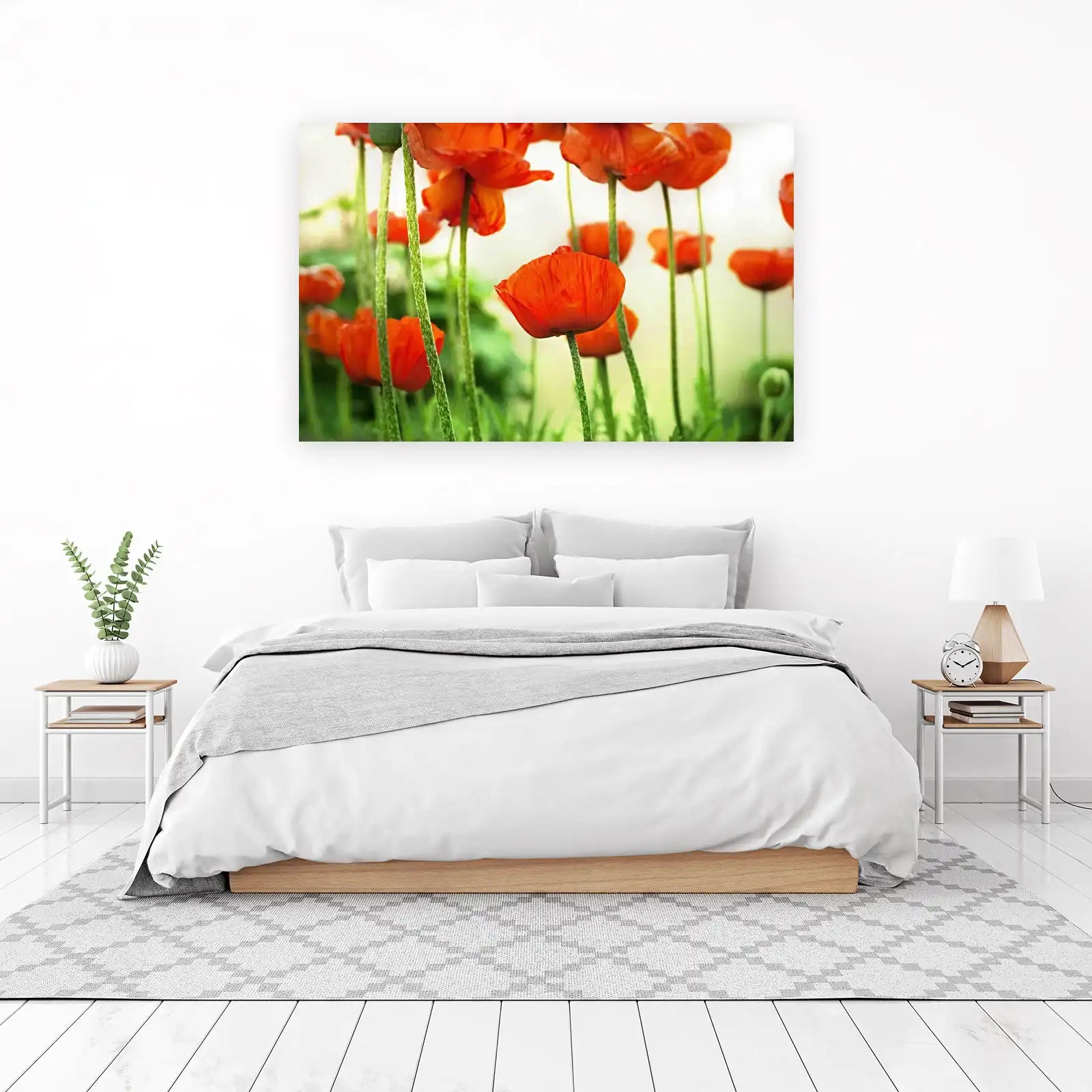 Vibrant Orange Poppy Field Wall Art