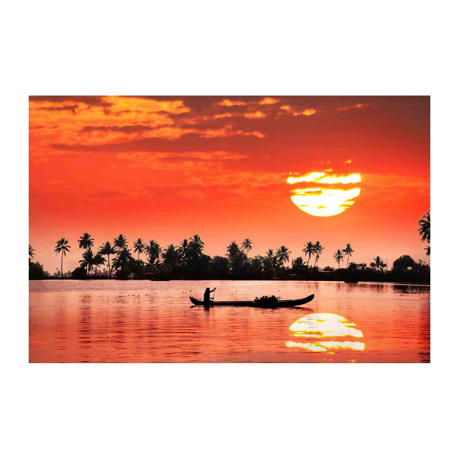 Tropical Sunset Kayak Kerala Wall Art