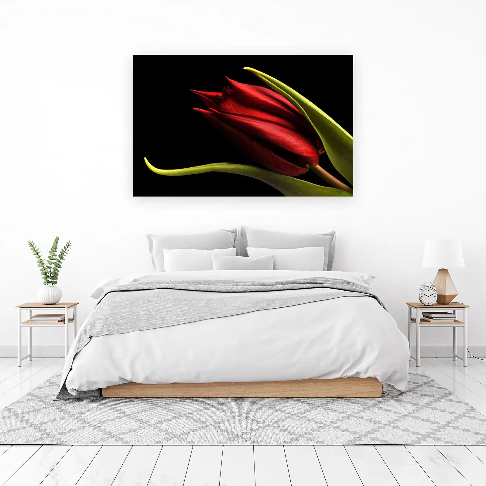 Elegant Red Tulip Bloom Wall Art