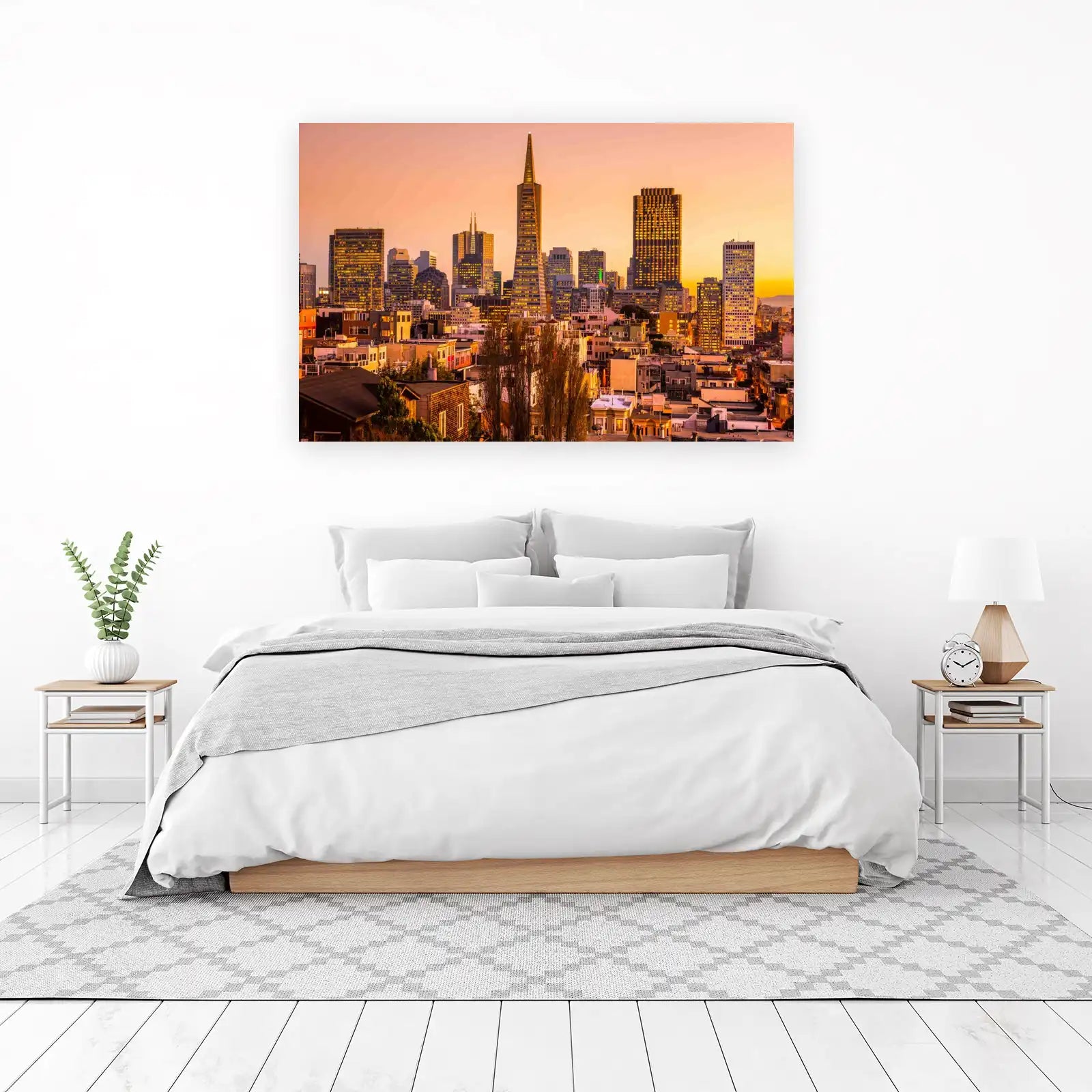 San Francisco Skyline Golden Hour Wall Art