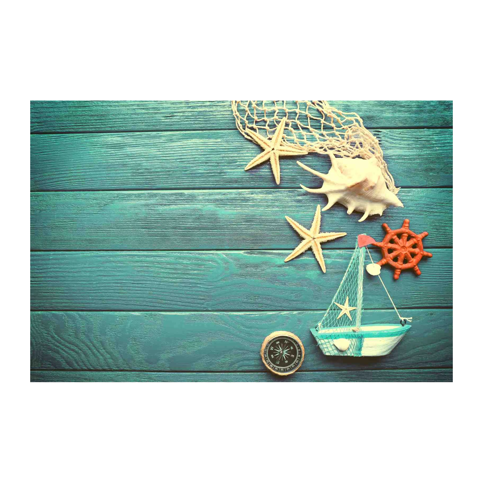 Nautical Beach Vibes Starfish Sailboat Wall Art