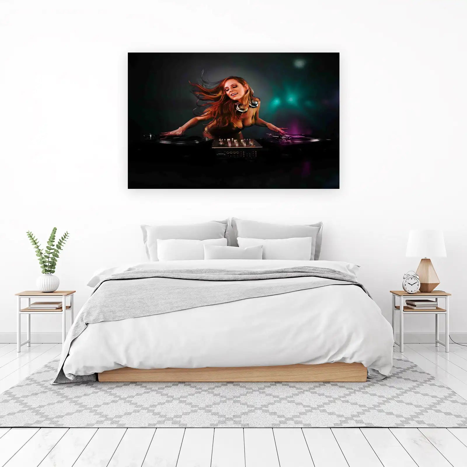 Energetic Female DJ Gold Bikini Wall Art