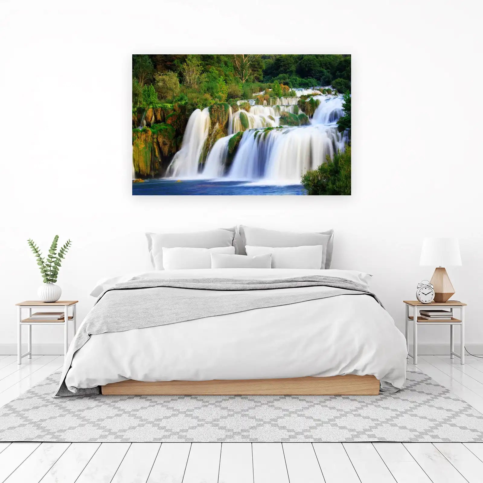 Serene Waterfall Nature Landscape Wall Art