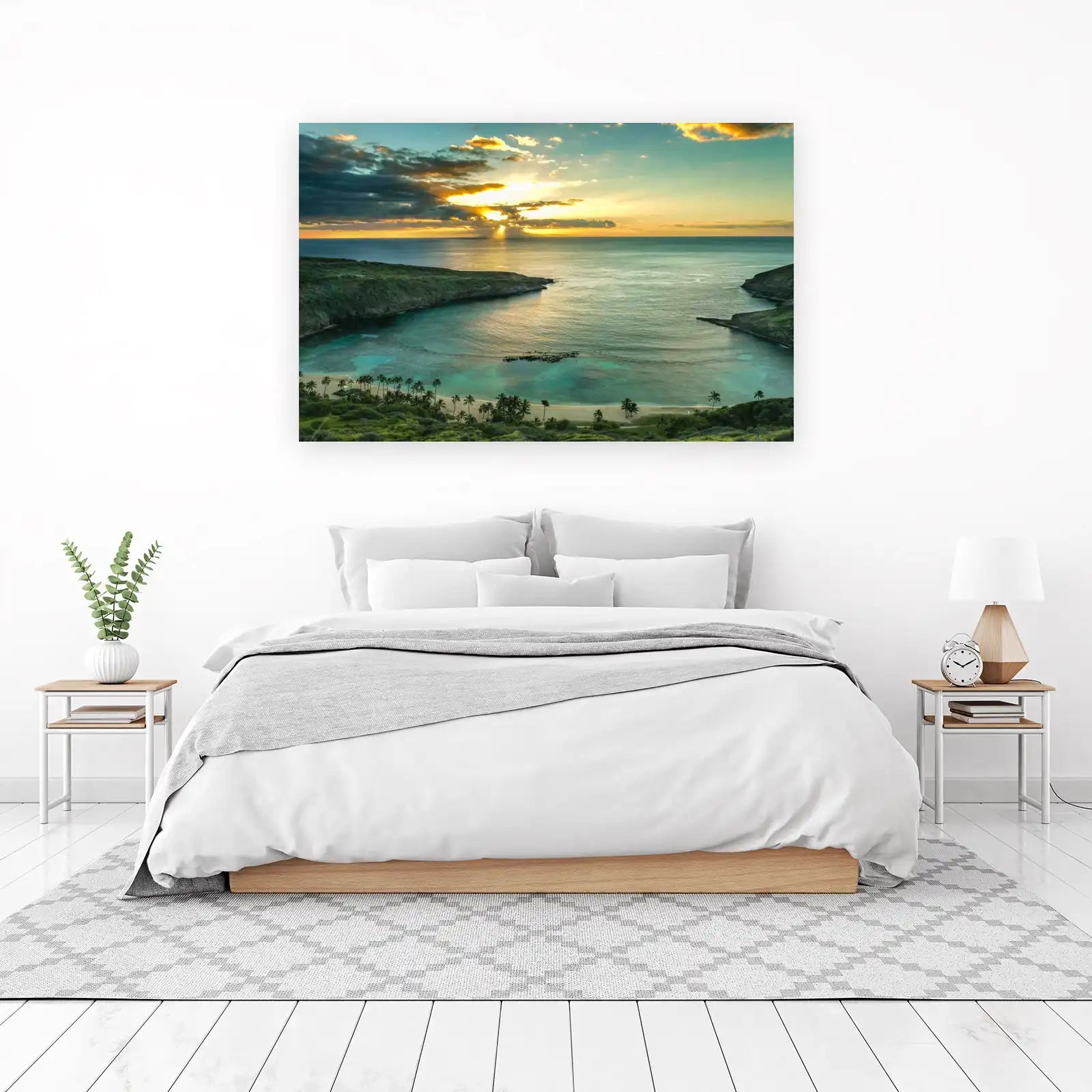 Tropical Paradise Sunset Beach Wall Art