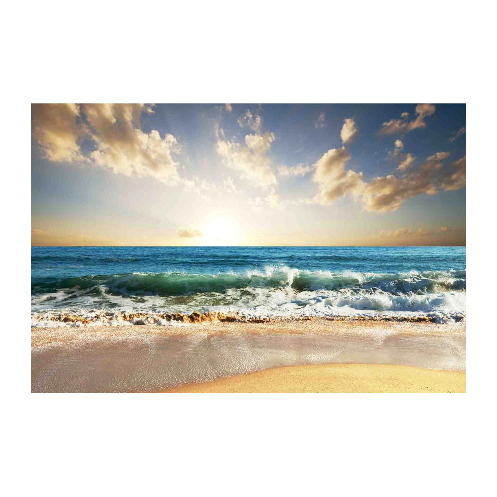 Ocean Wave Sunset Beach Wall Art