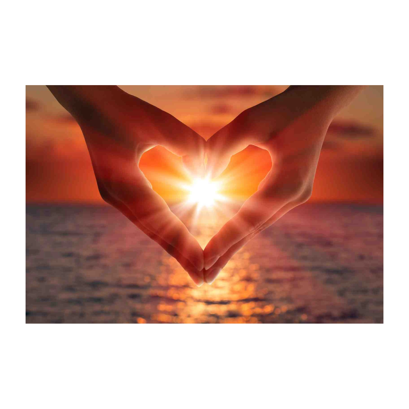 Sunset Love Heart Hands Wall Art