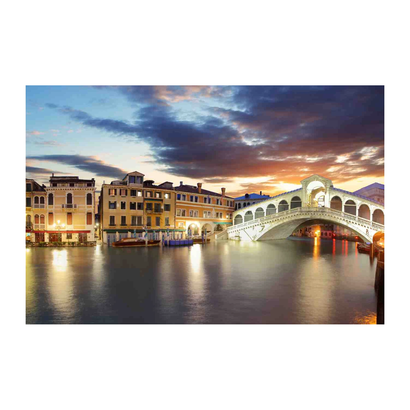 Venice Rialto Bridge Sunset Wall Art