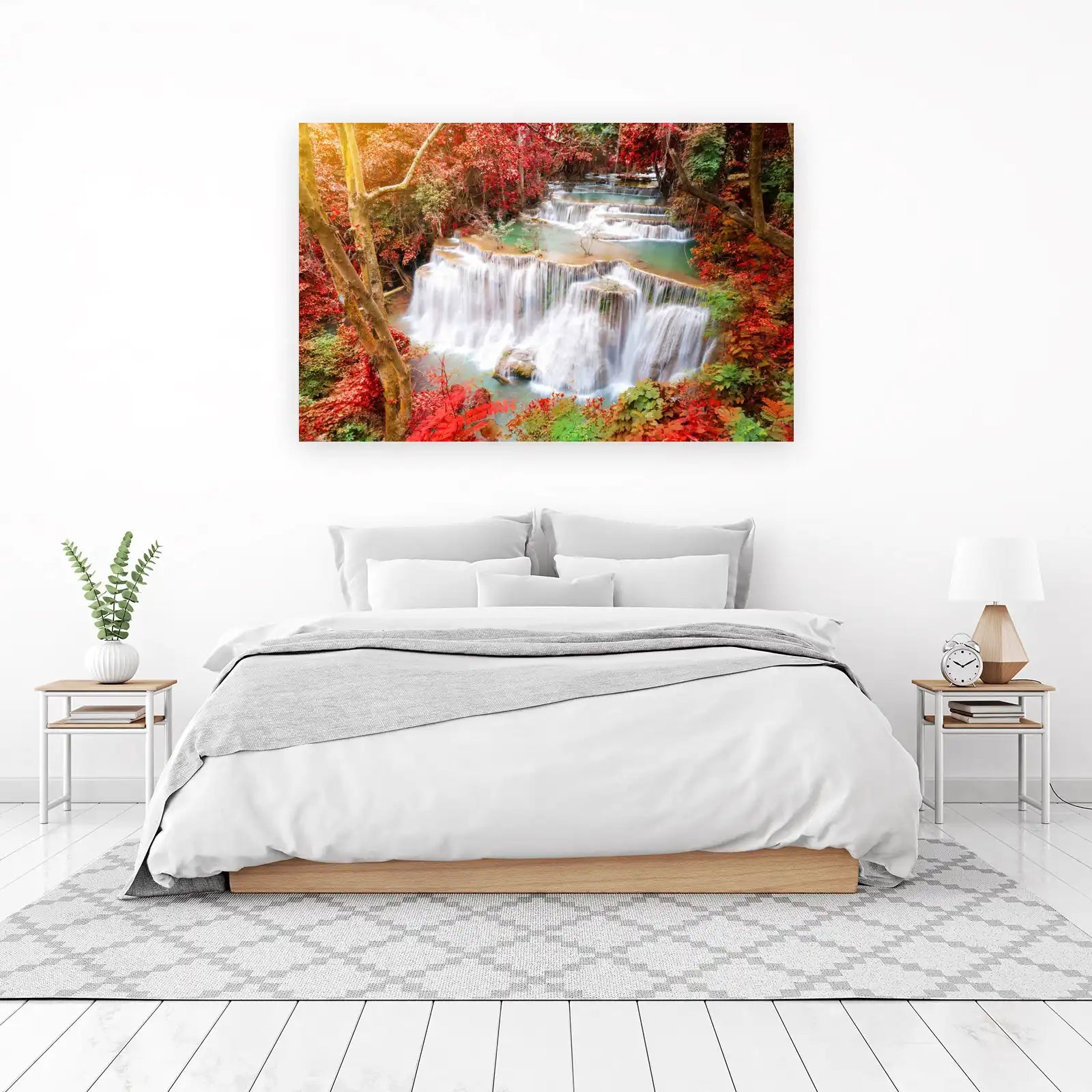 Cascading Waterfall Nature Scene Wall Art