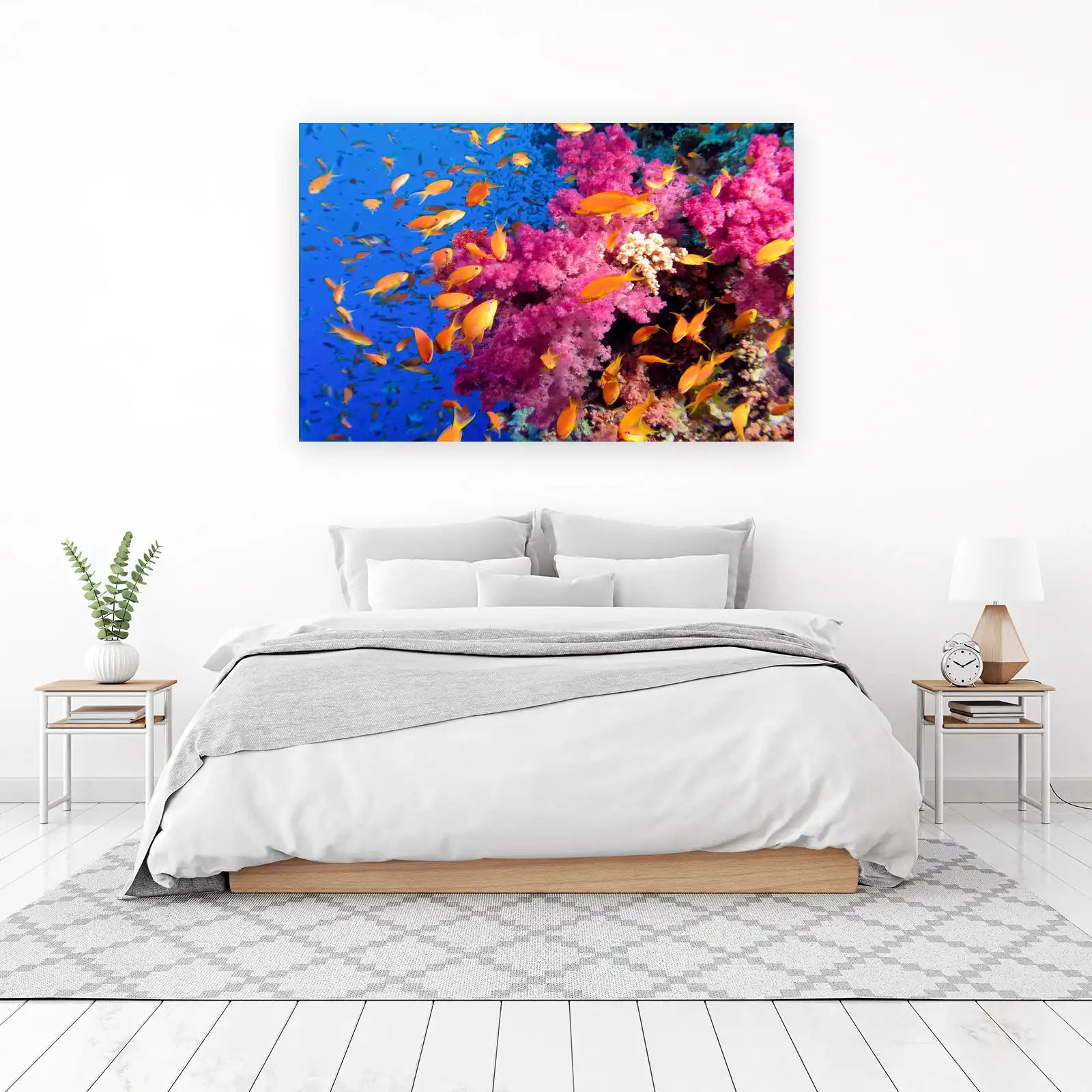 Vibrant Coral Reef Fish School Wall Art