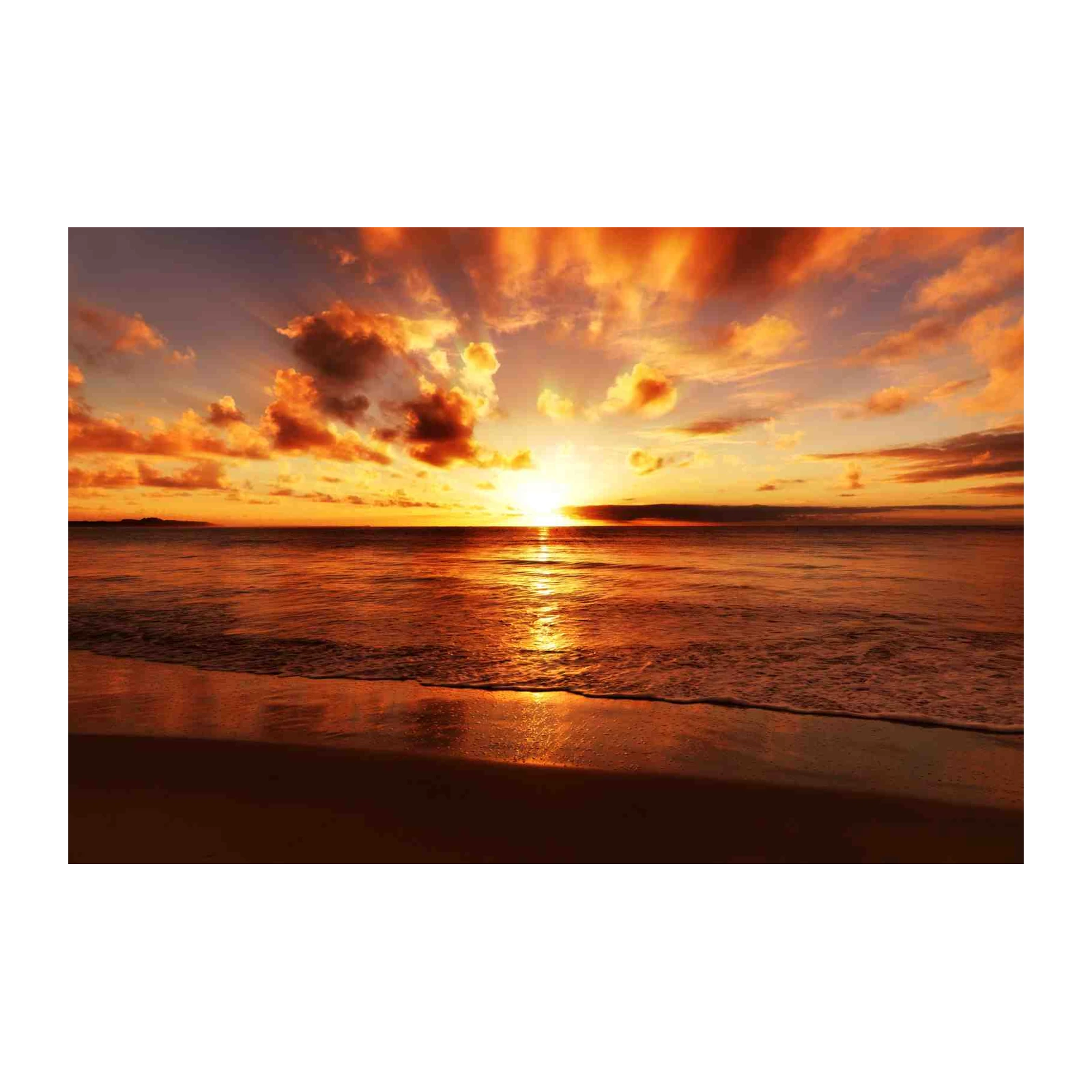 Golden Sunset Ocean Beach Wall Art