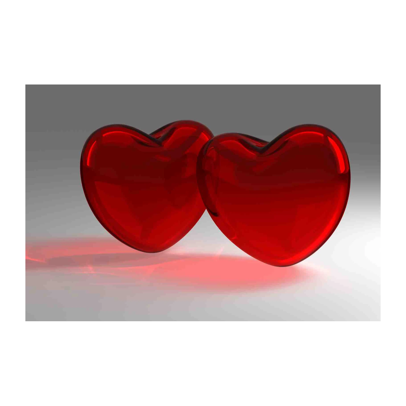 Two Red Hearts Love Art Wall Art